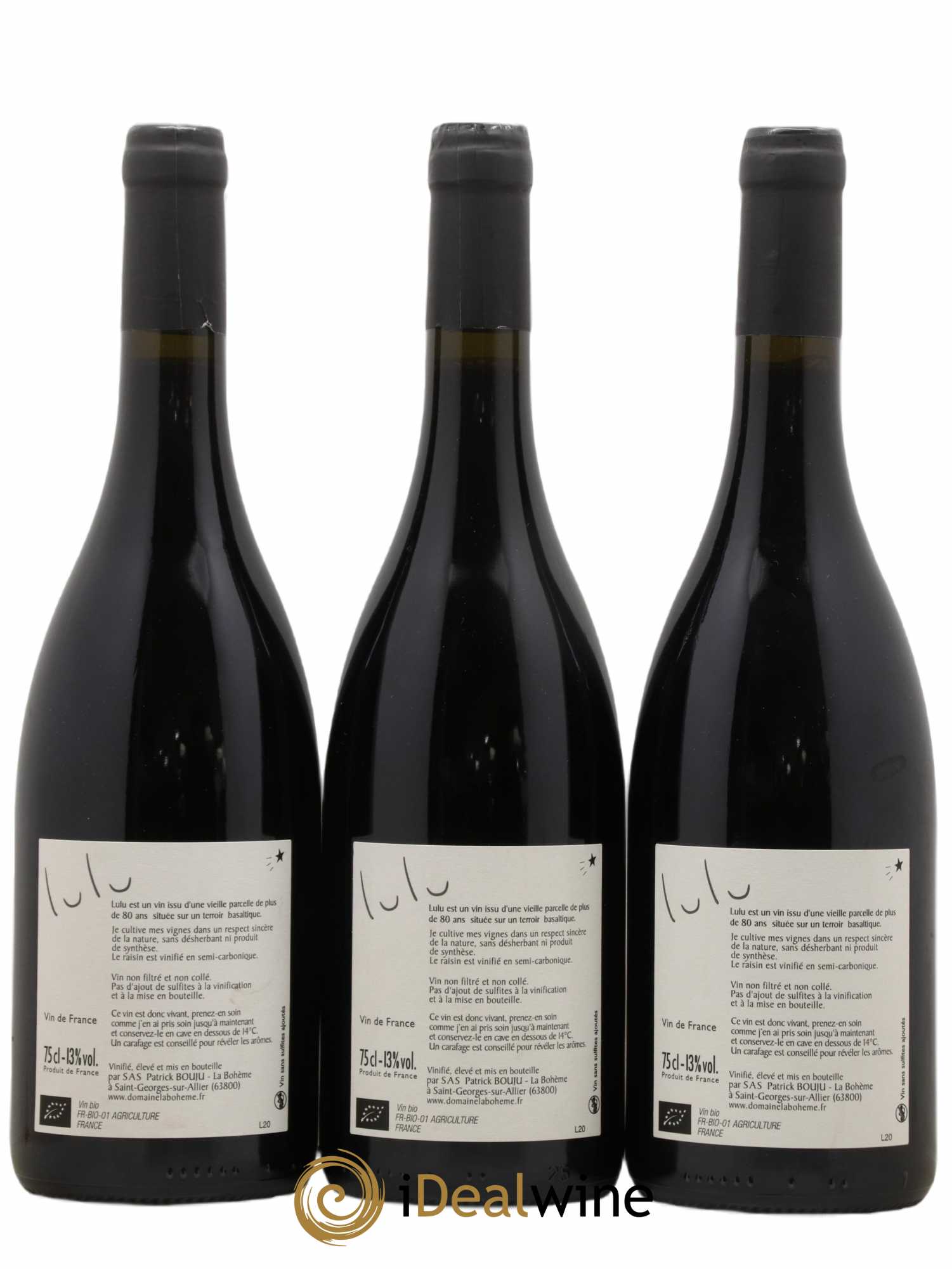 Vin de France Lulu Patrick Bouju - La Bohème 2020 - Lot de 3 bouteilles - 1