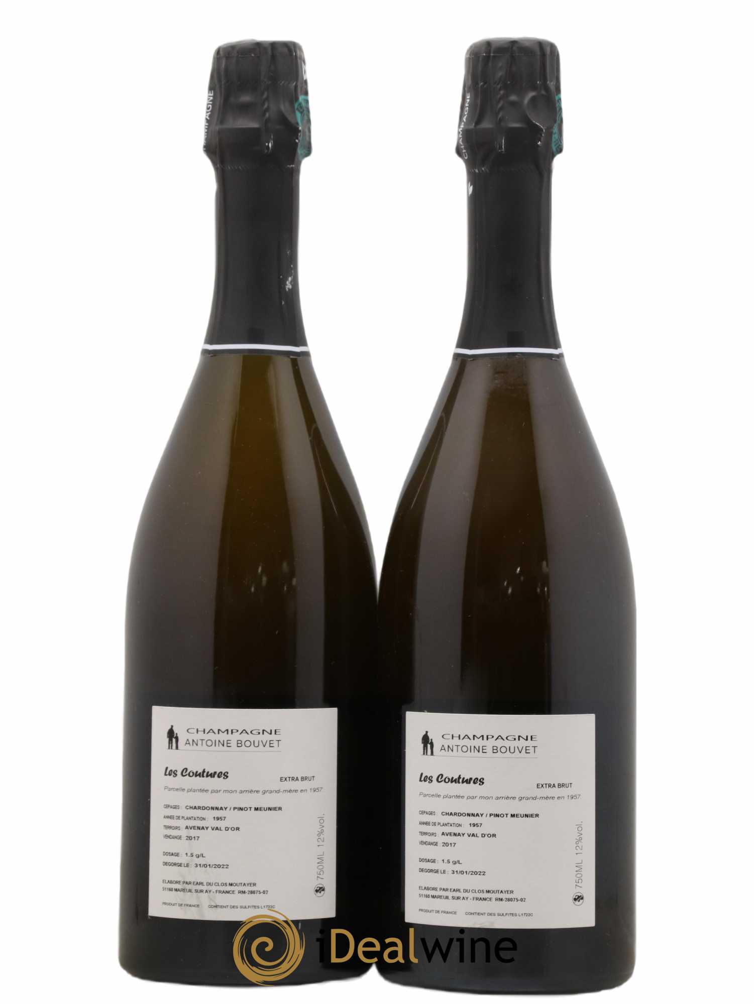Les Coutures Extra-Brut Antoine Bouvet 2017 - Lot de 2 bouteilles - 1