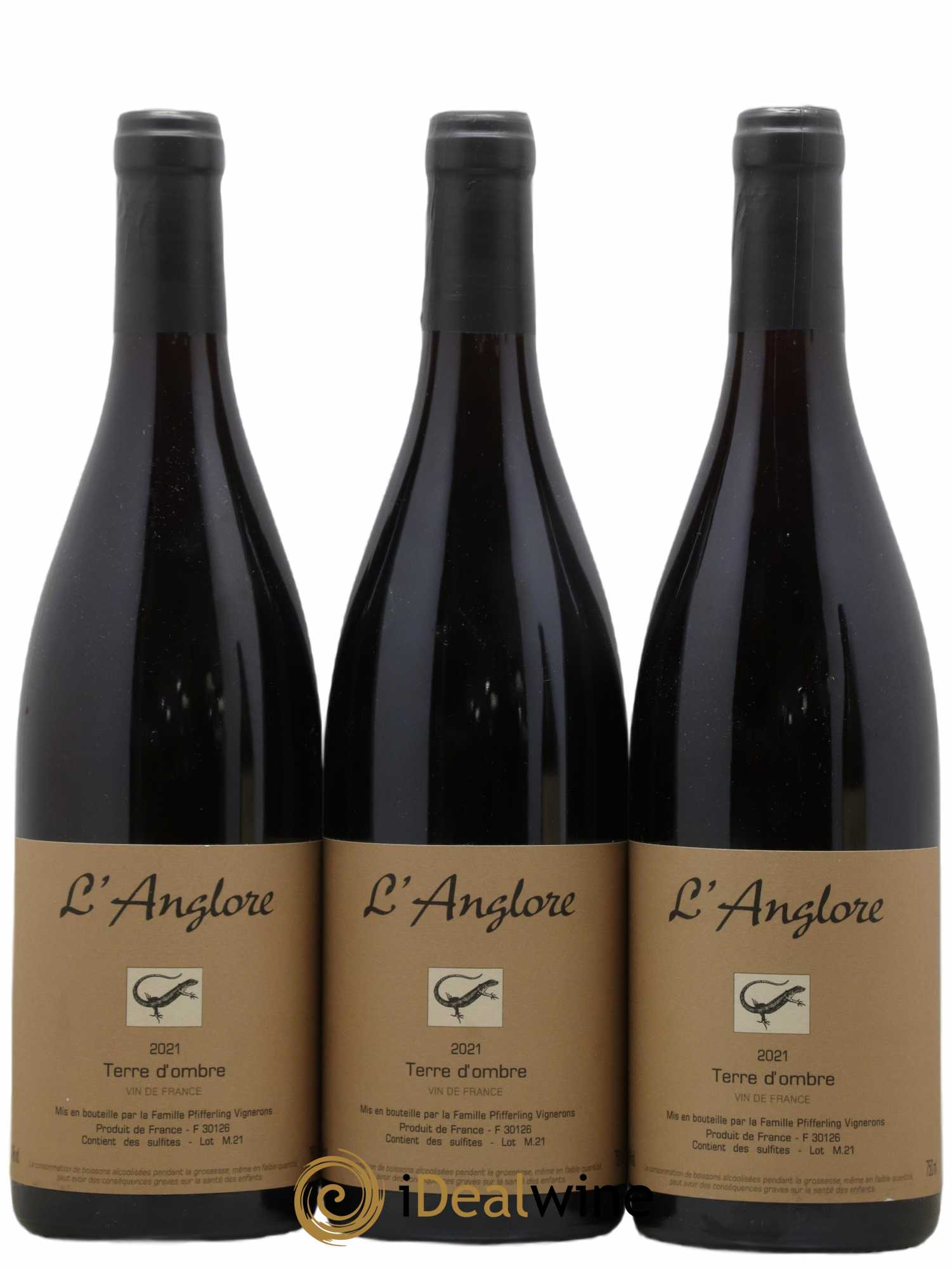 Vin de France Terre d'Ombre L'Anglore 2021 - Lot de 3 bouteilles - 0