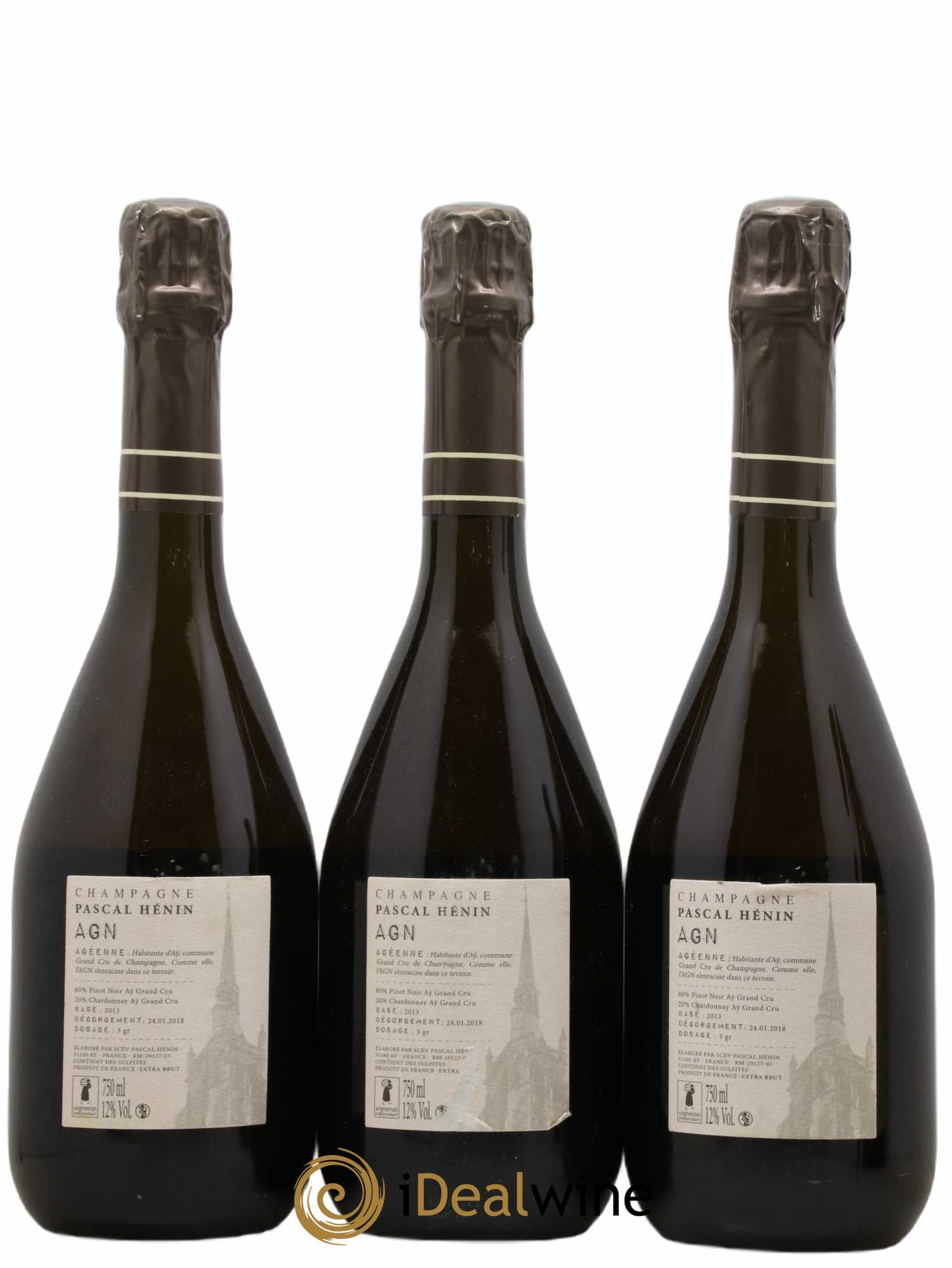 Champagne AGN Cuvée Agéenne Pascal Henin - Lot de 3 bouteilles - 1
