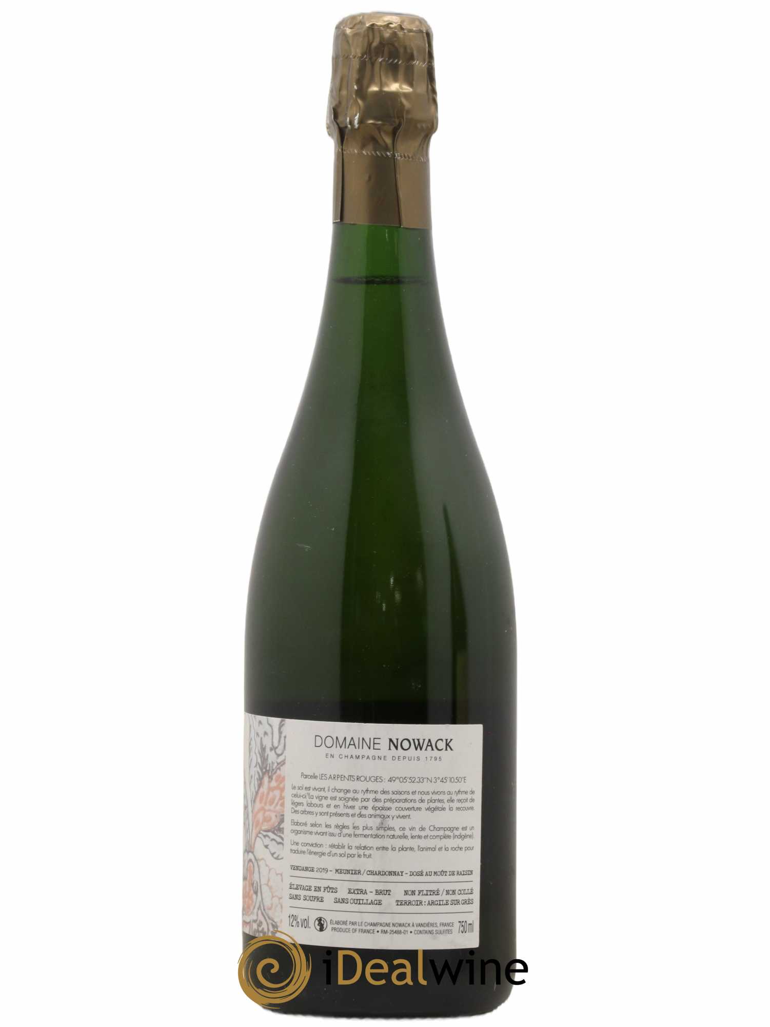 Champagne Les Arpents Rouge Nowack 2019 - Lot de 1 bouteille - 1