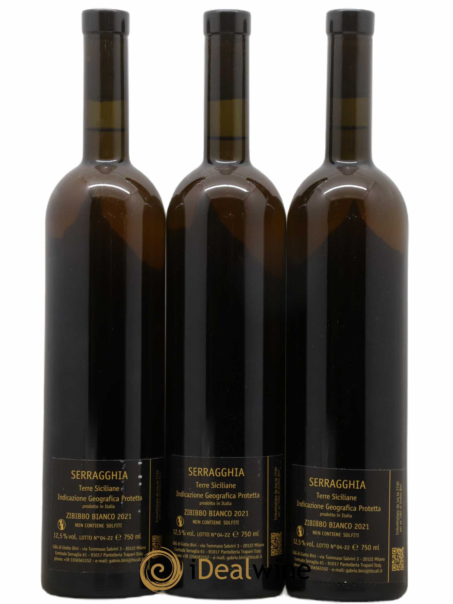 IGP Sicile Serragghia Zibibbo Vino Seco Gabrio Bini 2021 - Lotto di 3 bottiglie - 1