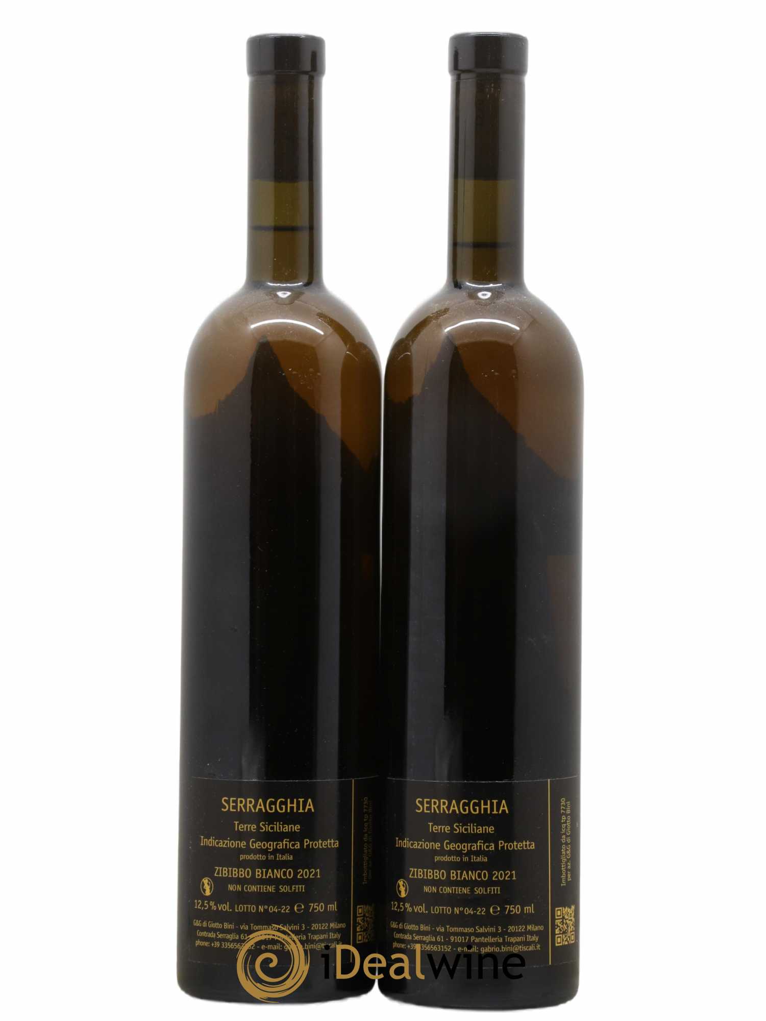 IGP Sicile Serragghia Zibibbo Vino Seco Gabrio Bini 2021 - Posten von 2 Flaschen - 1