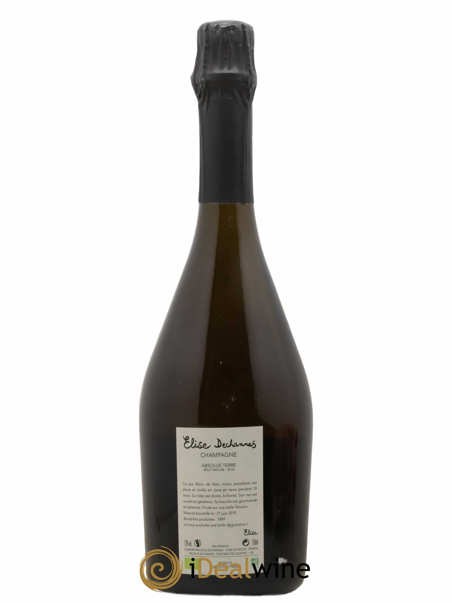 Absolue Terre Blanc de Noirs Brut Nature Elise Dechannes (Domaine) 2018 - Lot de 1 bouteille - 1
