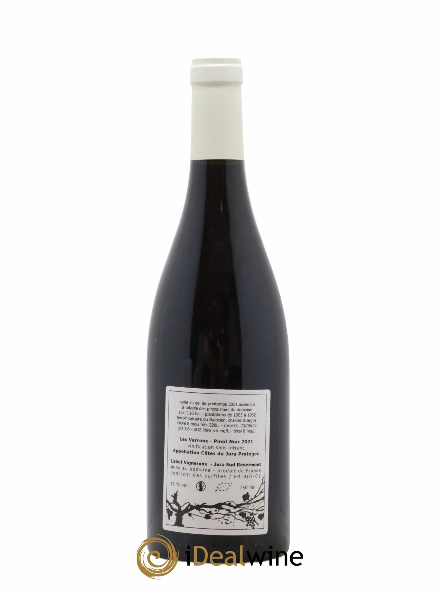 Côtes du Jura Pinot Noir Les Varrons Sélection Massale Romain - Julien - Charline Labet 2021 - Lot de 1 bouteille - 1