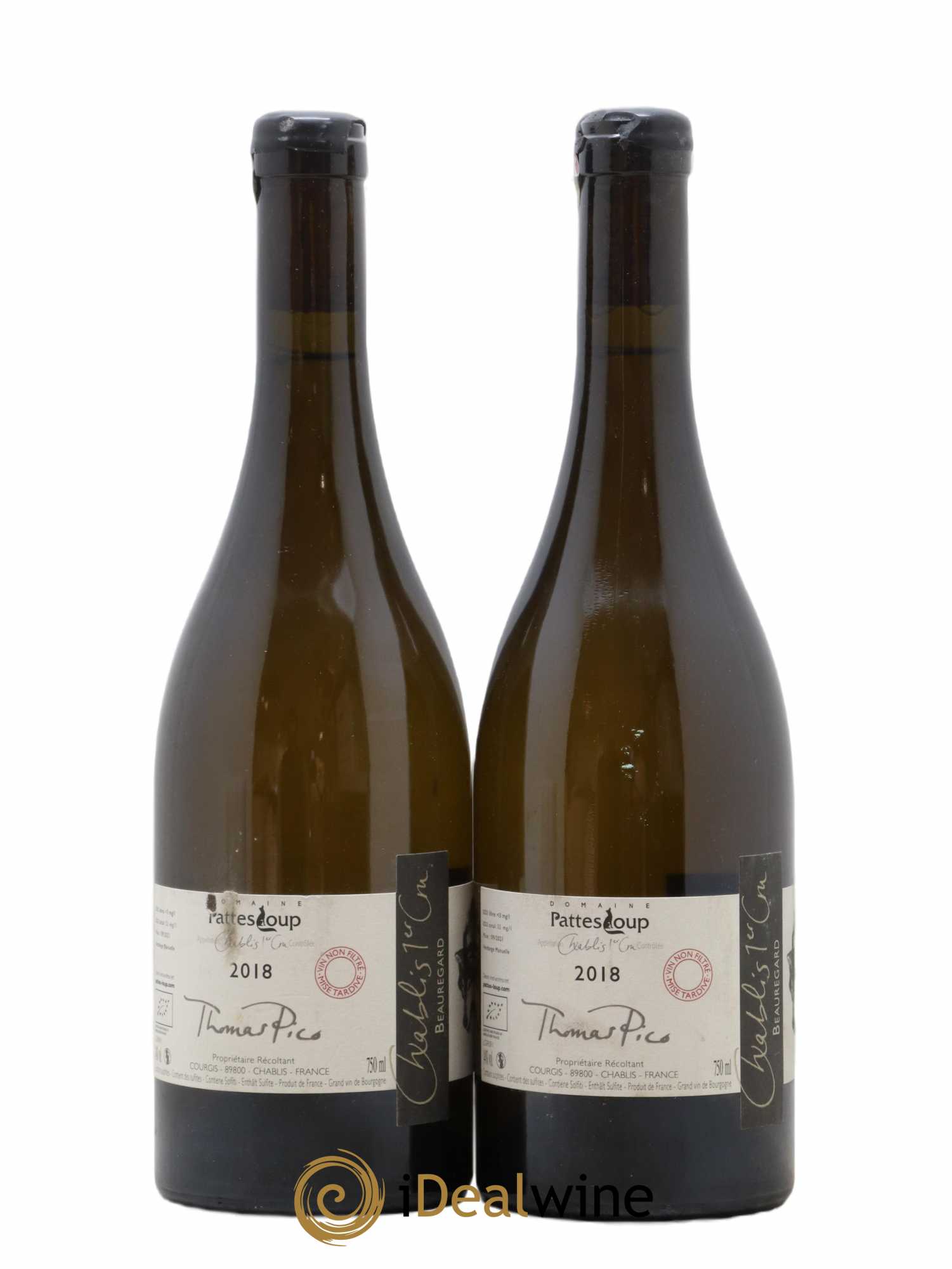 Chablis 1er Cru Beauregard Pattes Loup (Domaine) 2018 - Lot de 2 bouteilles - 1