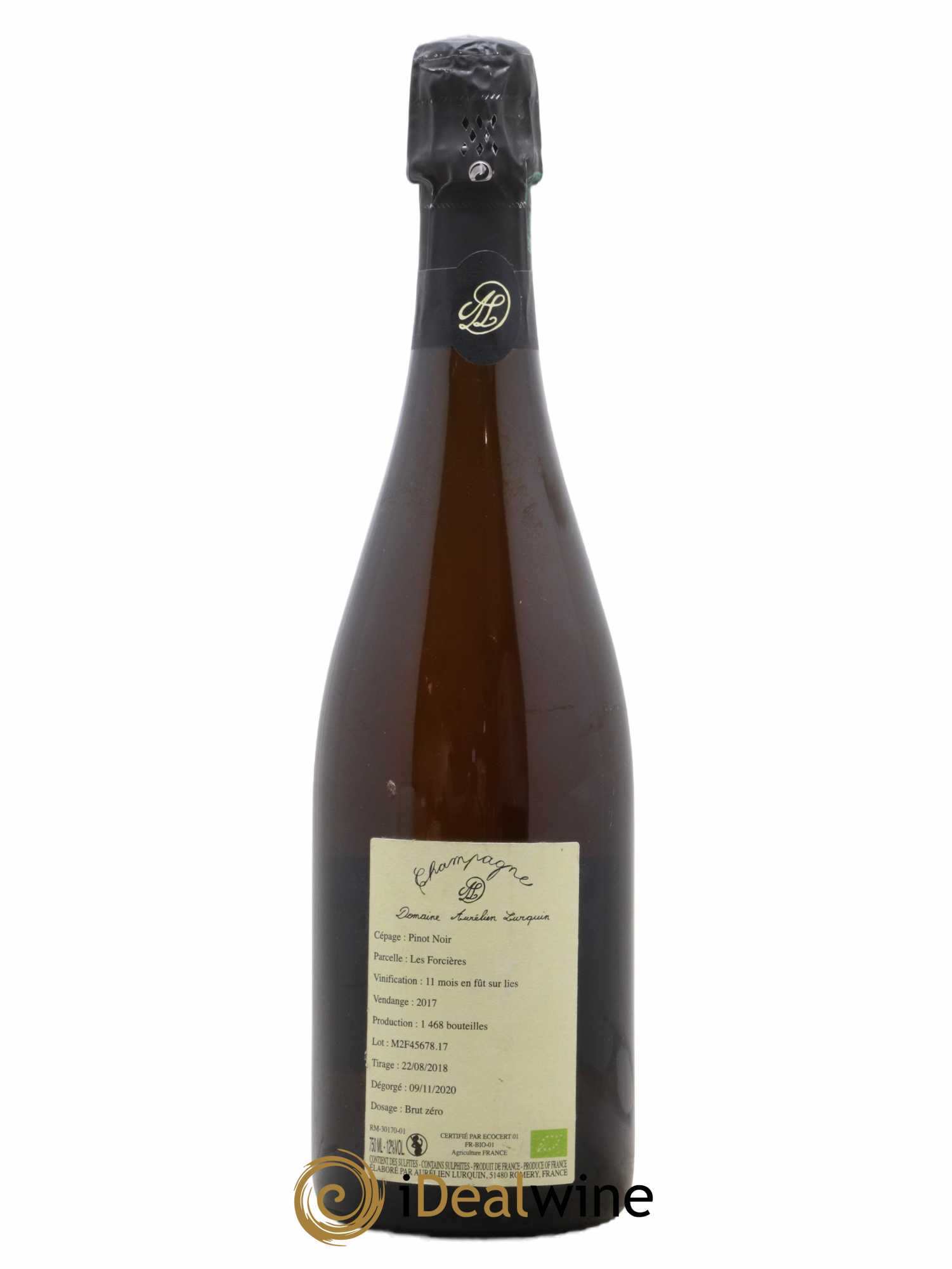 Pinot Noir Les Forcières Aurélien Lurquin Brut zéro 2017 - Lot de 1 bouteille - 1