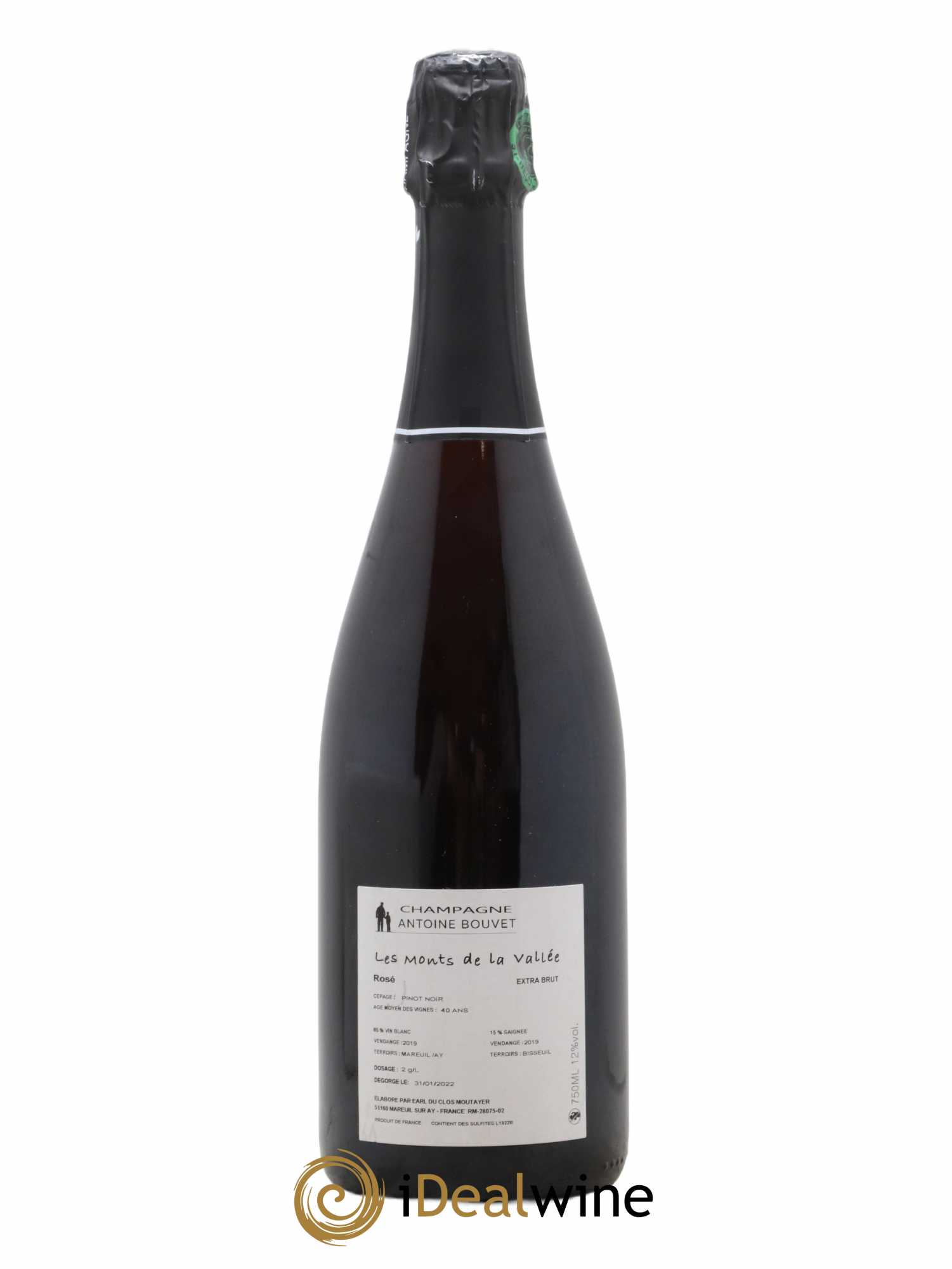 Champagne - Extra Brut Les Monts de La Vallées Antoine Bouvet 2019 - Lot of 1 bottle - 1