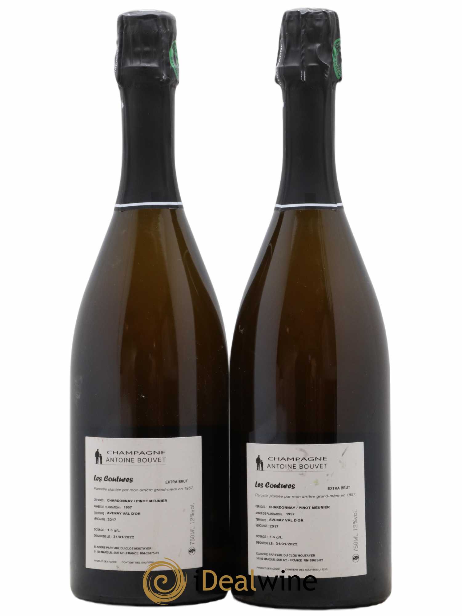Les Coutures Extra-Brut Antoine Bouvet 2017 - Lot de 2 bouteilles - 1