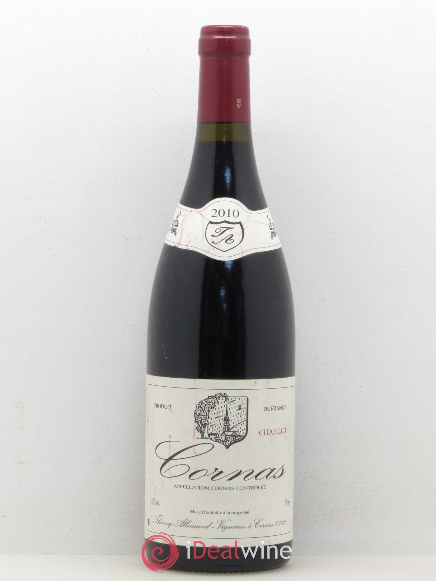 Cornas Chaillot Thierry Allemand 2010 - Lot de 1 bouteille - 0