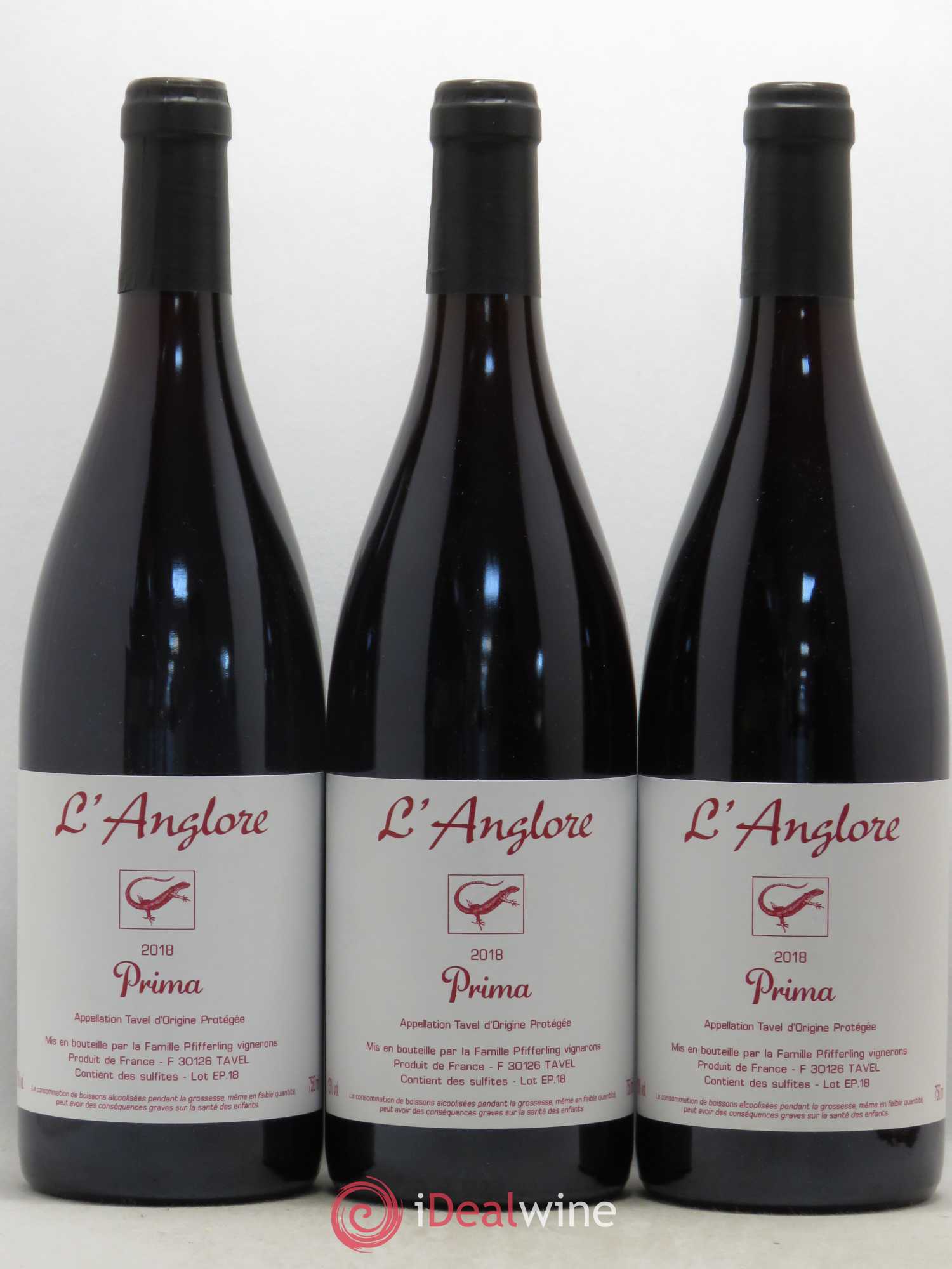 Tavel Prima L'Anglore 2018 - Lot de 3 bouteilles - 0