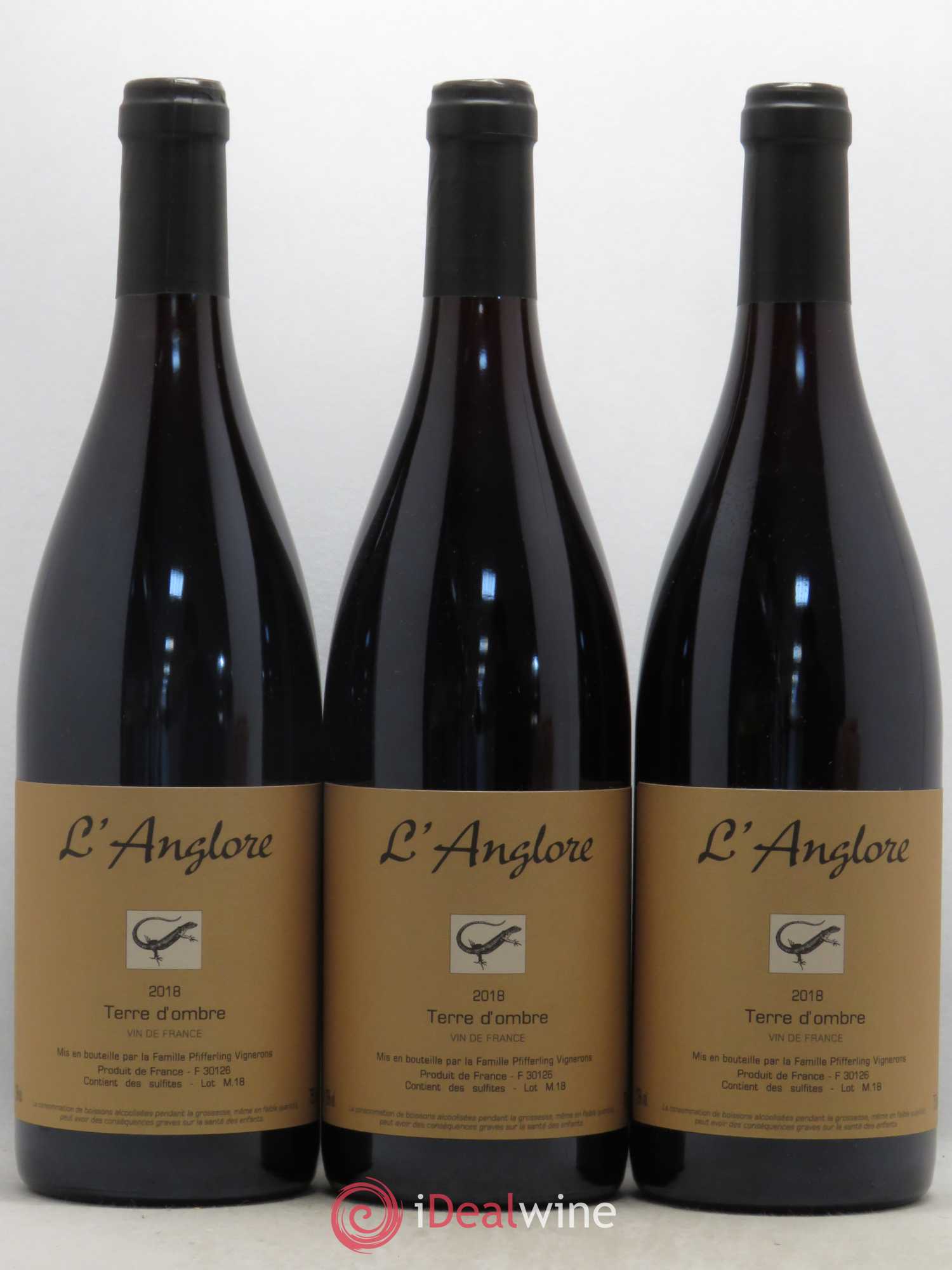 Vin de France Terre d'Ombre L'Anglore 2018 - Lot de 3 bouteilles - 0