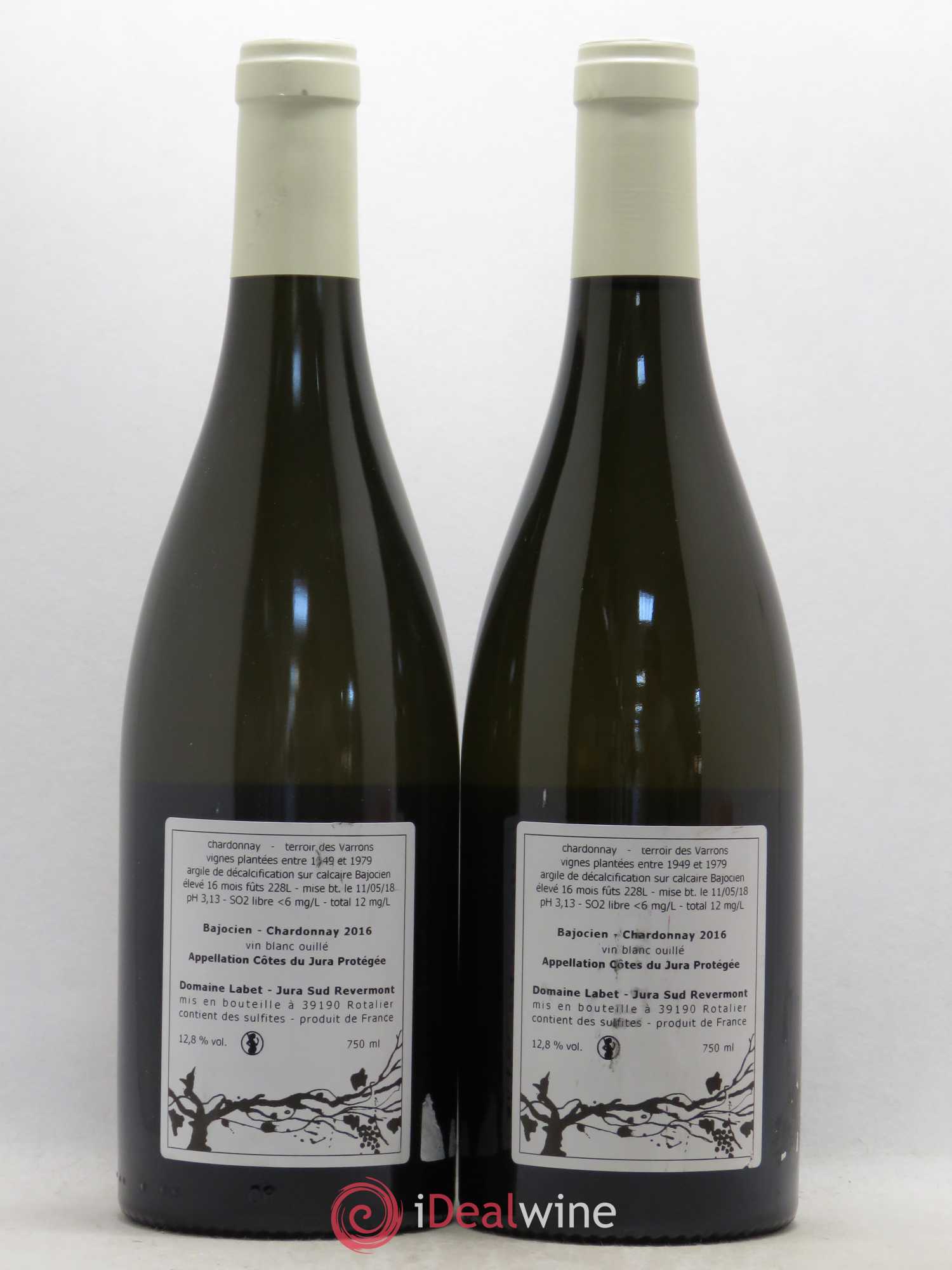 Côtes du Jura Chardonnay Bajocien Romain - Julien - Charline Labet 2016 - Lot de 2 bouteilles - 1