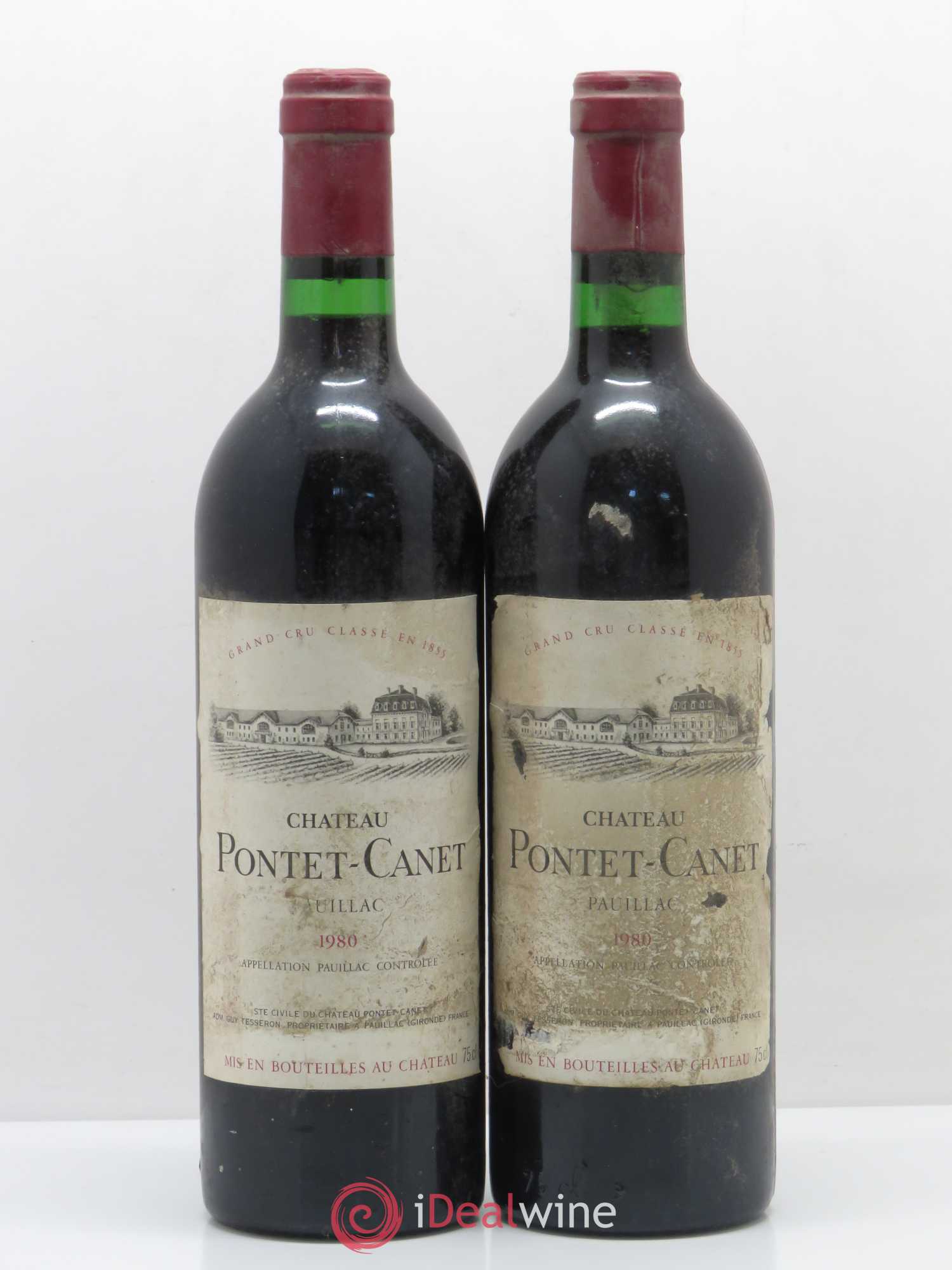 Château Pontet Canet 5ème Grand Cru Classé 1980 - Lot de 2 bouteilles - 0