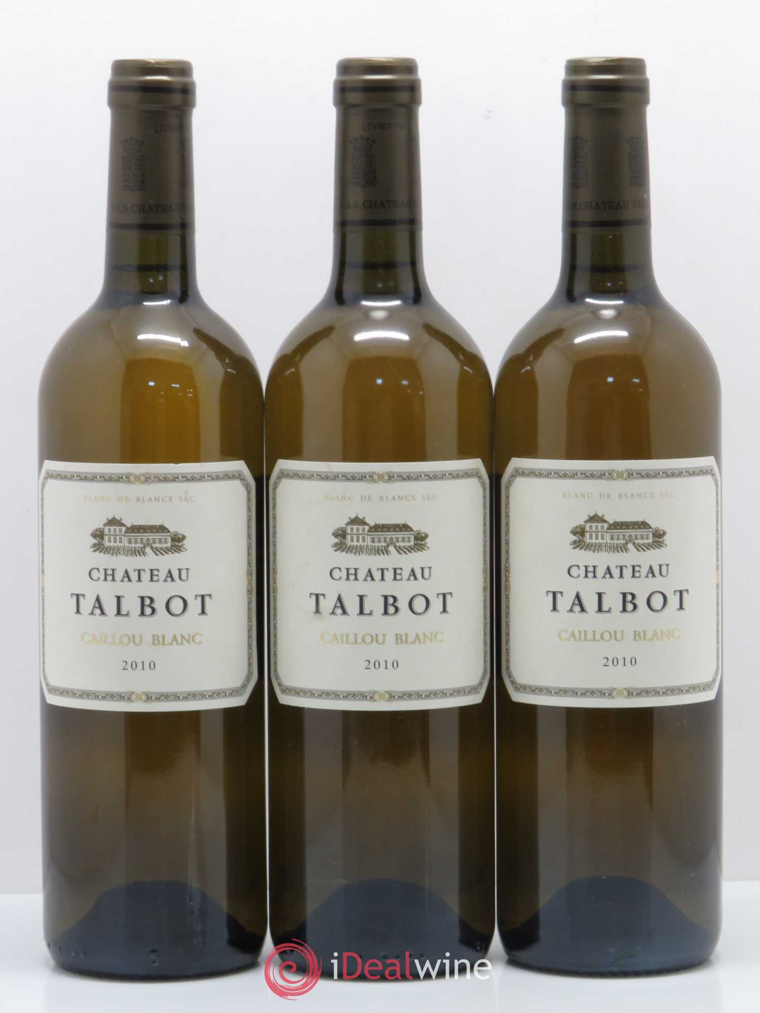 Château Talbot Caillou Blanc 2010 - Lot de 3 bouteilles - 0