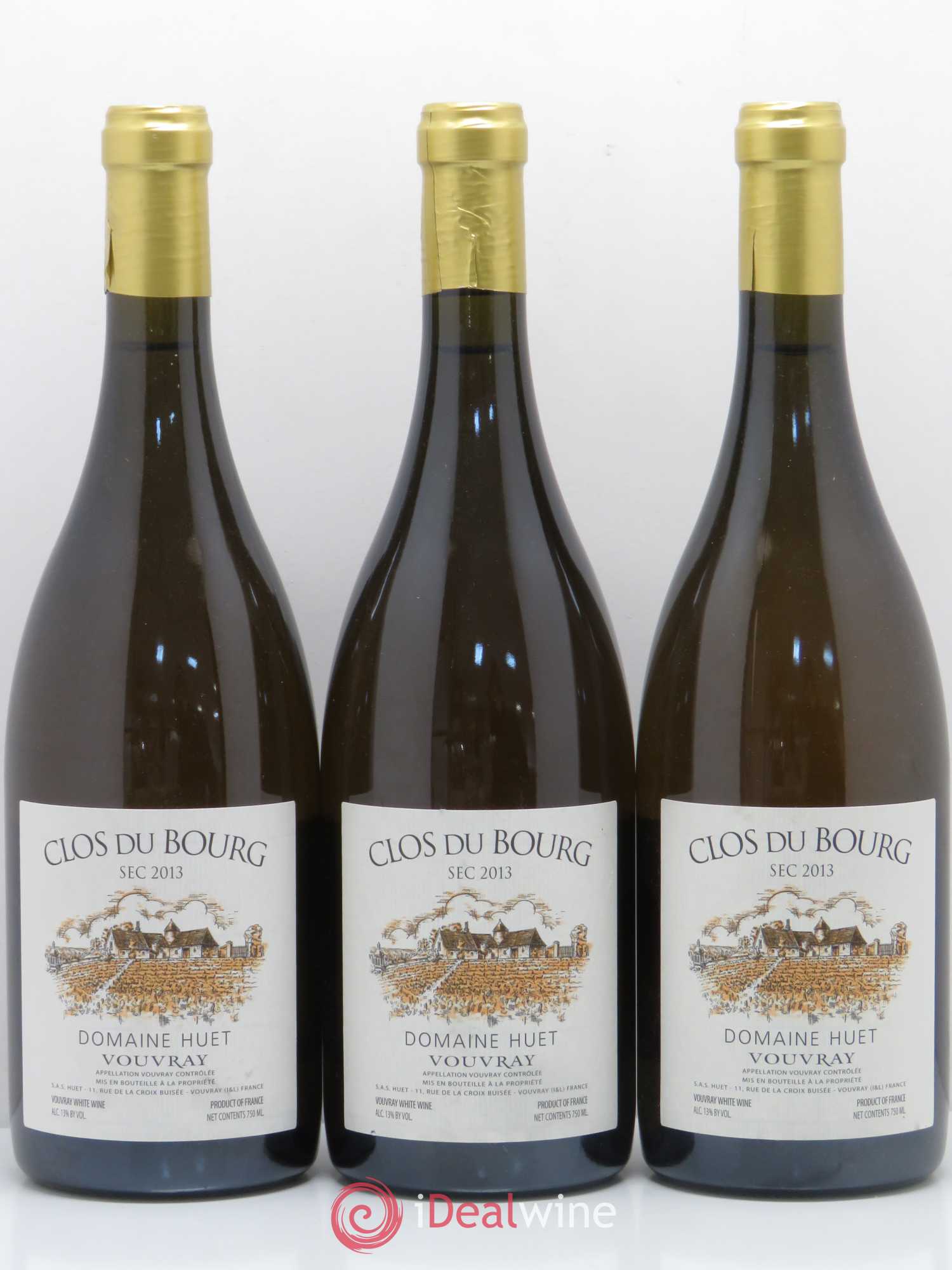 Vouvray Clos du Bourg Sec Domaine Huet 2013 - Lot de 3 bouteilles - 0