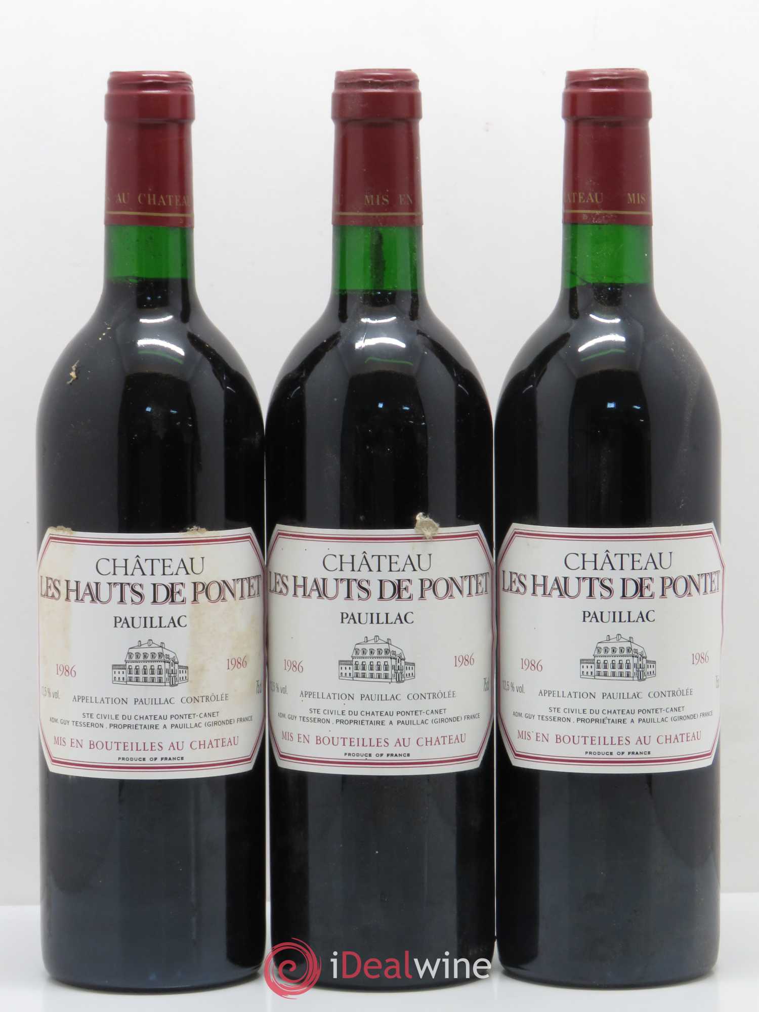 Les Hauts de Pontet-Canet Second Vin 1986 - Lot de 3 bouteilles - 0