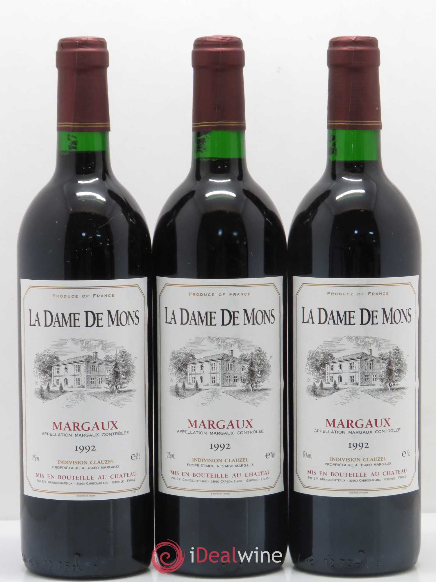Bordeaux Margaux La Dame de Mons 1992 - Lot of 12 bottles - 1