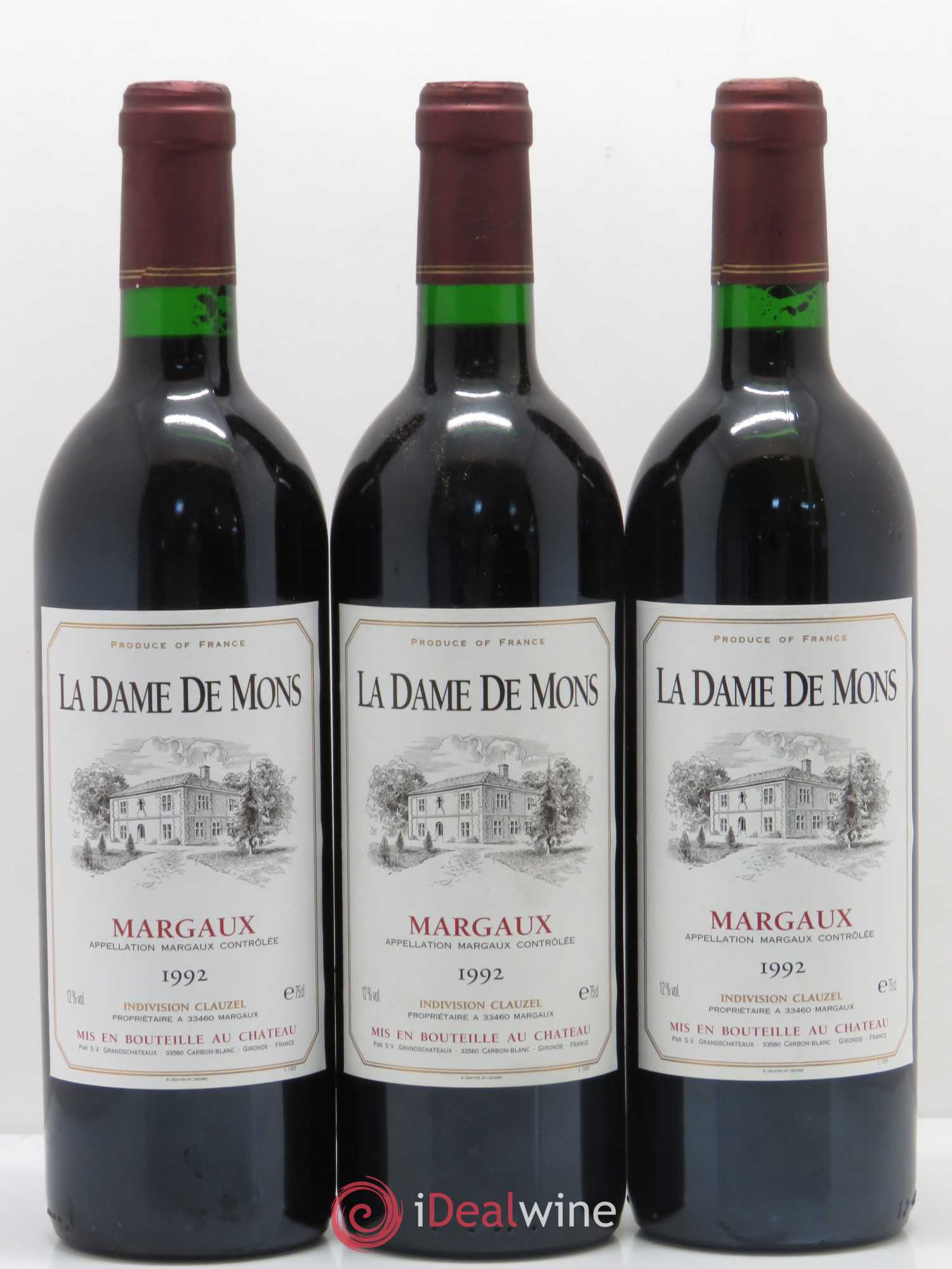 Bordeaux Margaux La Dame de Mons 1992 - Lot of 12 bottles - 2