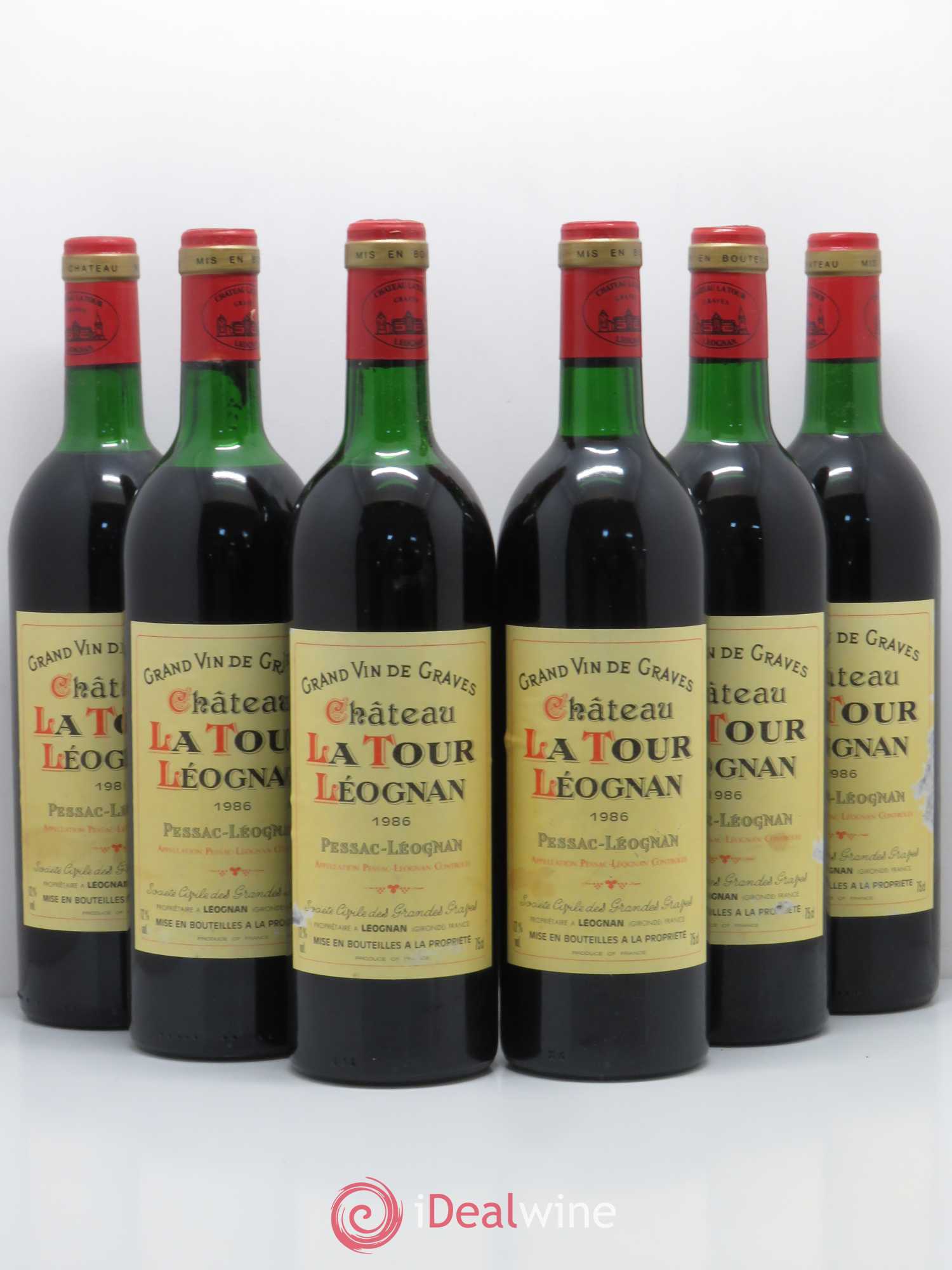 Château Tour Léognan 1986 - Lot de 6 bouteilles - 0