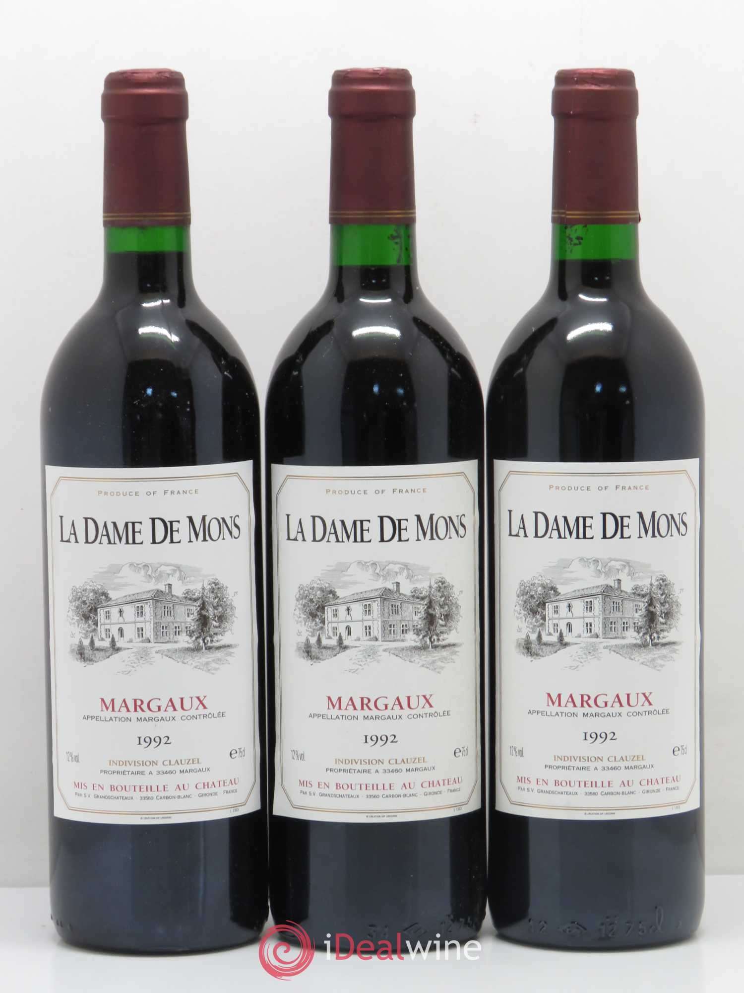 Bordeaux Margaux La Dame de Mons 1992 - Lot of 6 bottles - 2