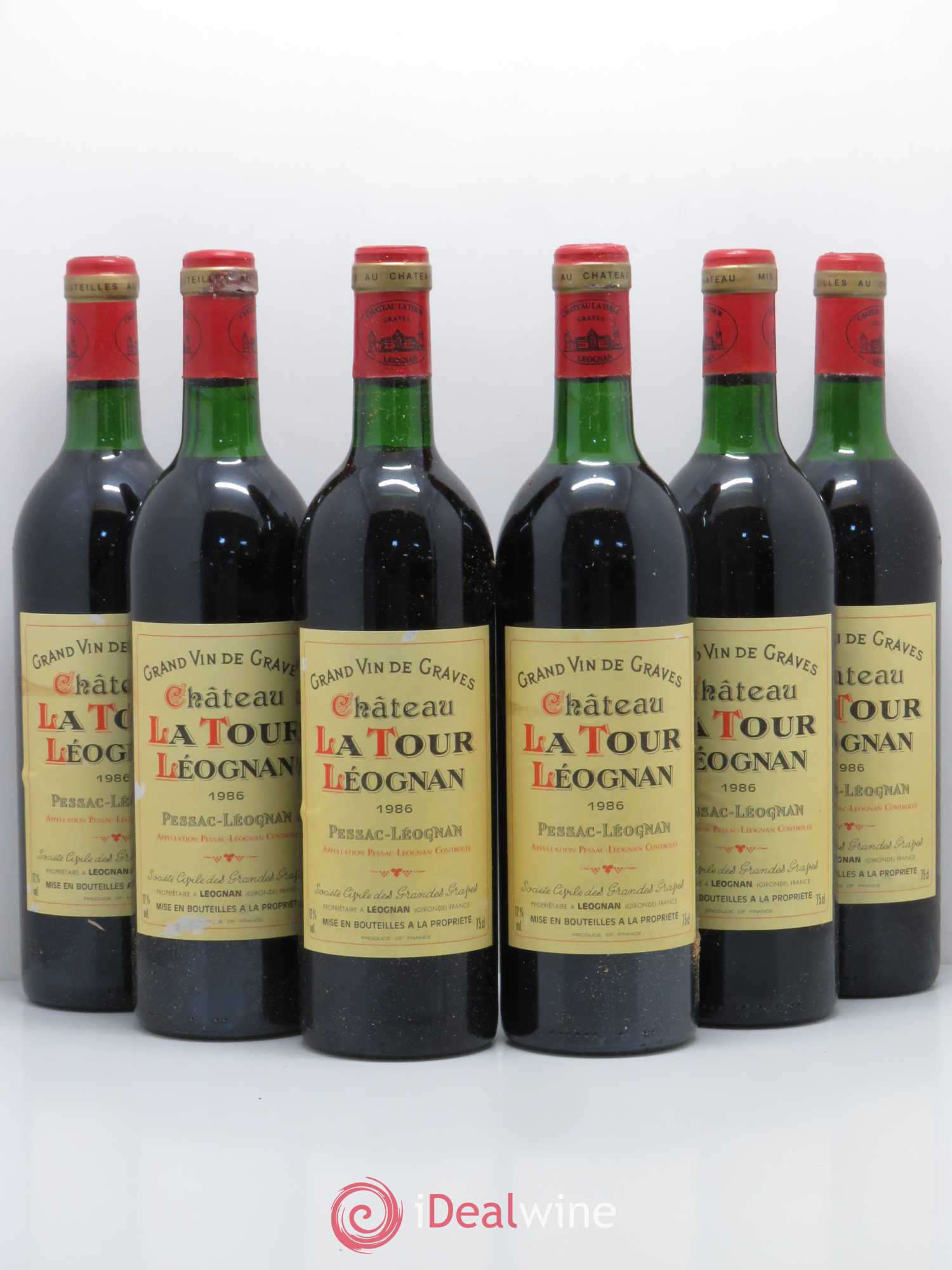 Château Tour Léognan 1986 - Lot de 6 bouteilles - 0