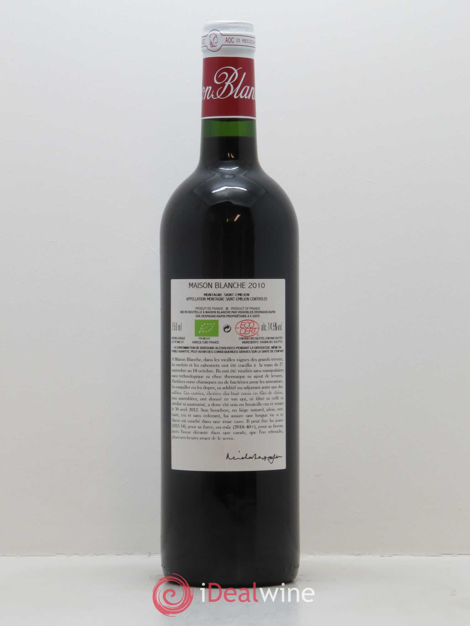 Château Maison Blanche 2010 - Lot de 1 bouteille - 1