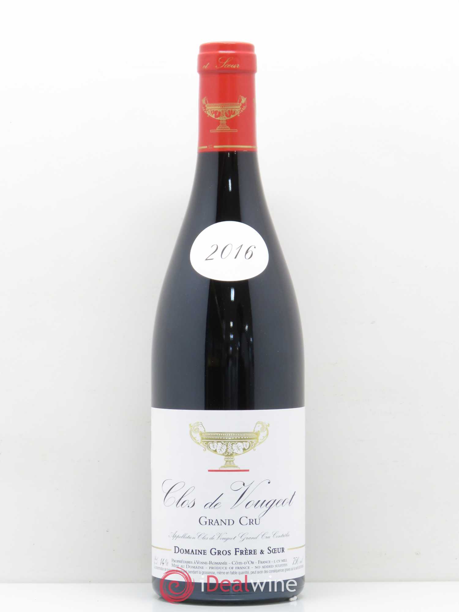Clos de Vougeot Grand Cru Gros Frère & Soeur 2016 - Lot de 1 bouteille - 0