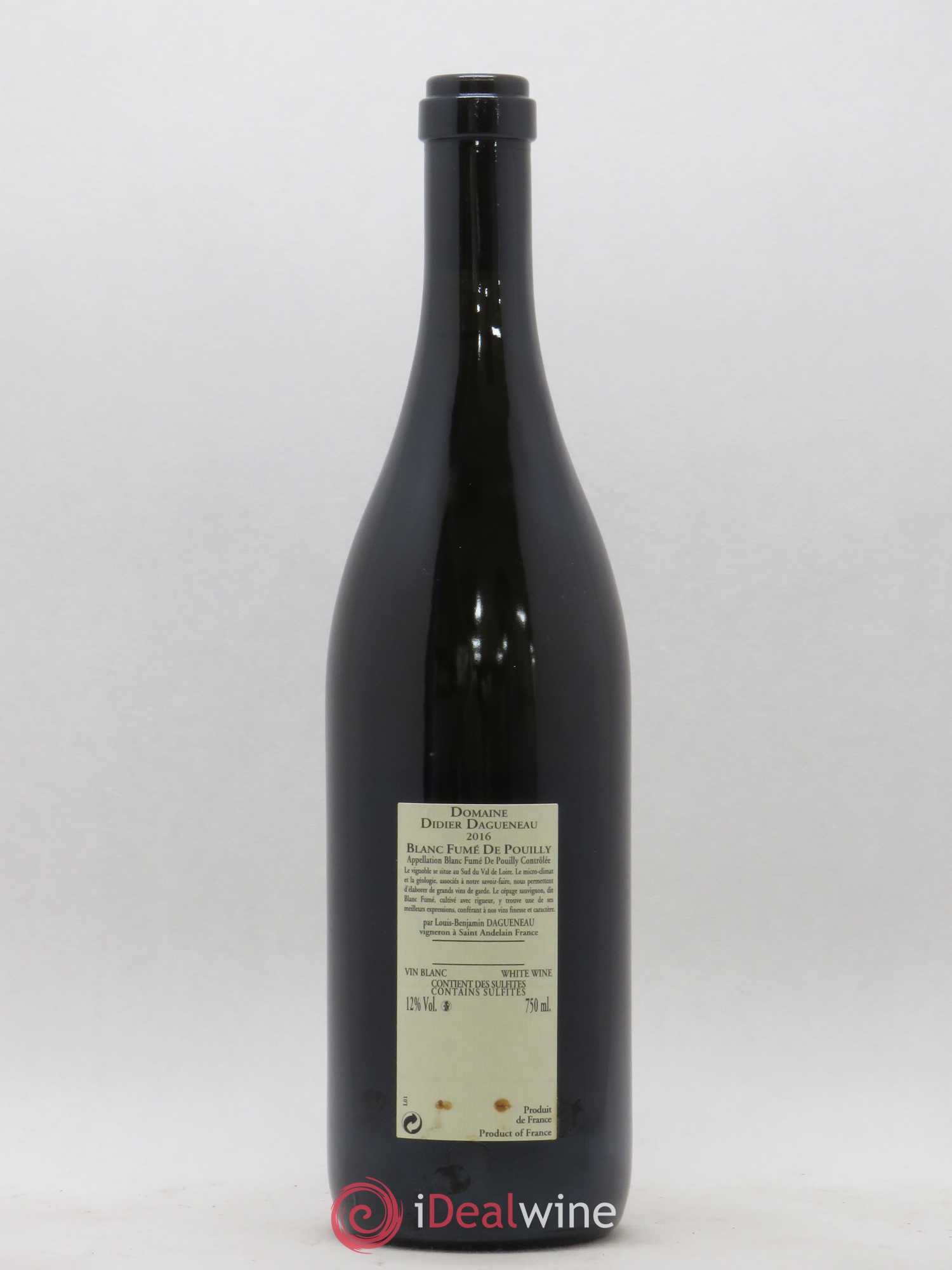 Pouilly-Fumé Blanc Fumé de Pouilly Dagueneau (Domaine Didier - Louis-Benjamin) 2016 - Lot de 1 bouteille - 1