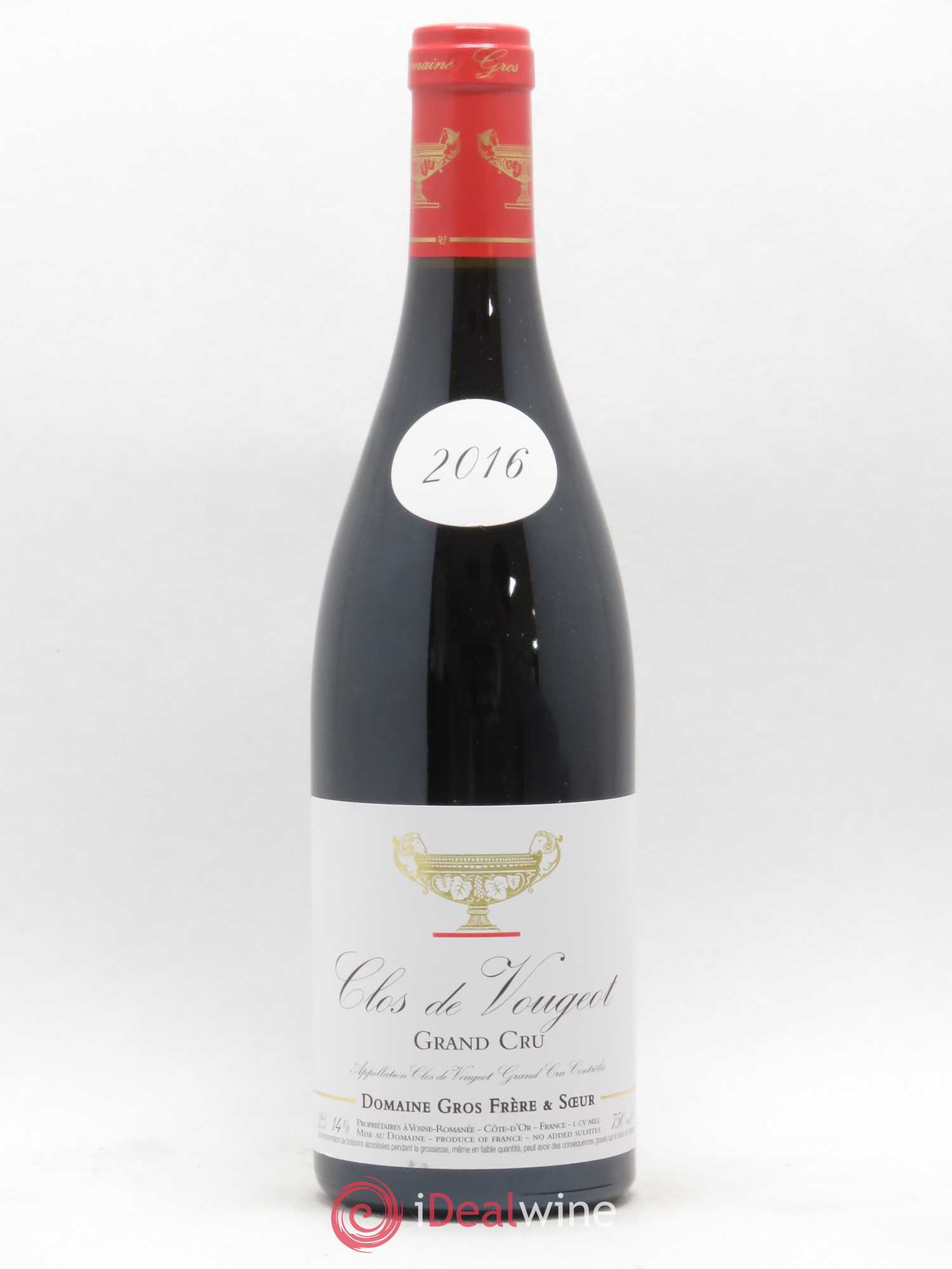 Clos de Vougeot Grand Cru Gros Frère & Soeur 2016 - Lot de 1 bouteille - 0