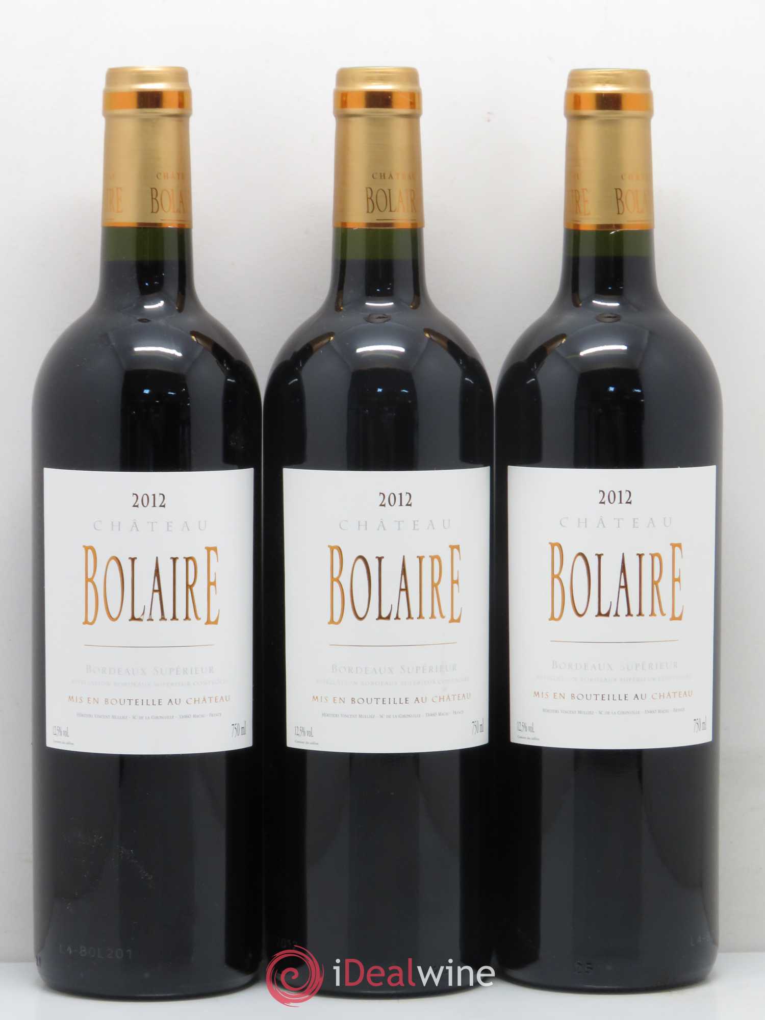Bolaire (sans prix de réserve) 2012 - Lot de 3 bouteilles - 0
