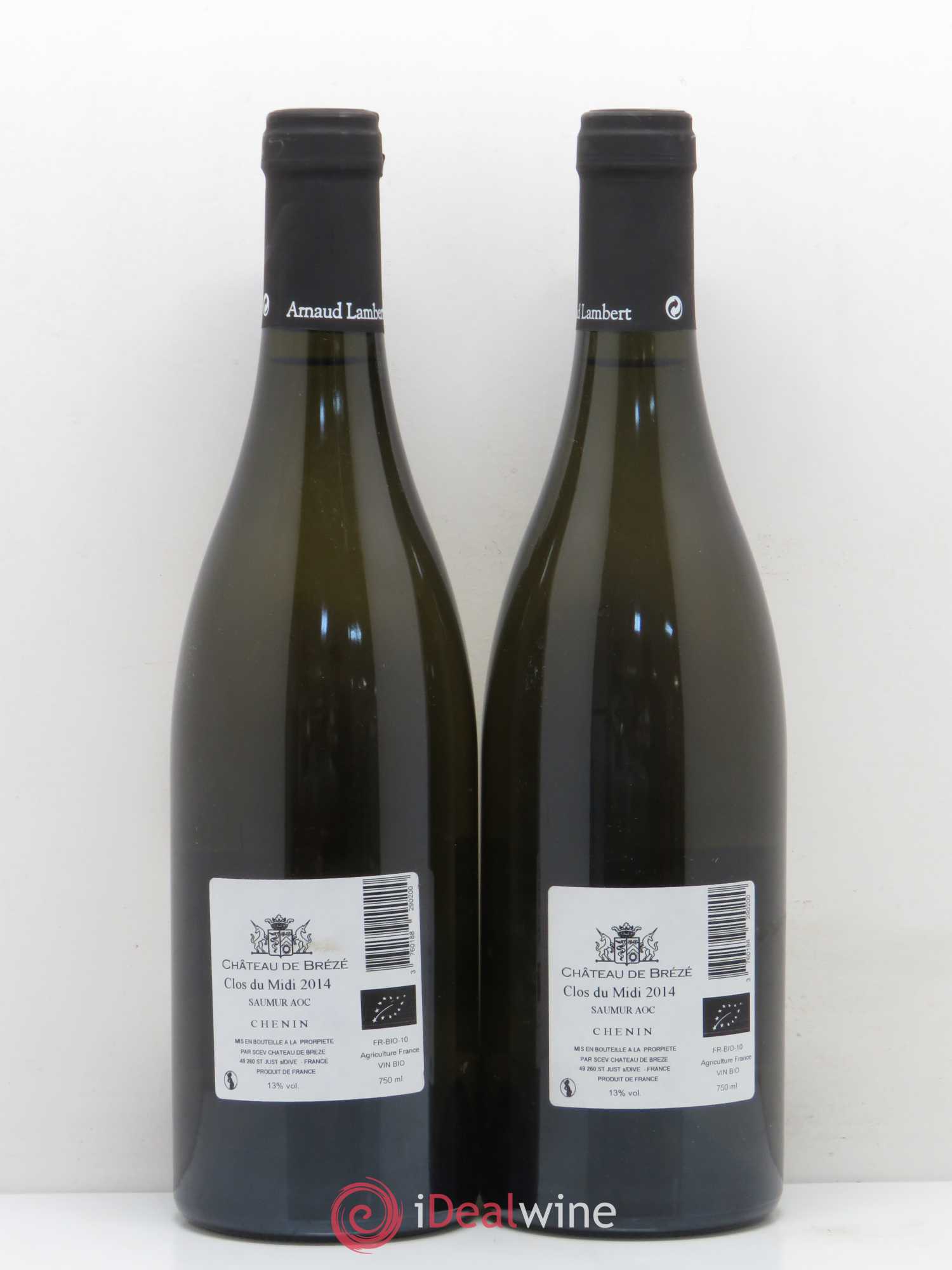Saumur Brézé Clos de Midi Arnaud Lambert  (sans prix de réserve) 2014 - Lot de 2 bouteilles - 1