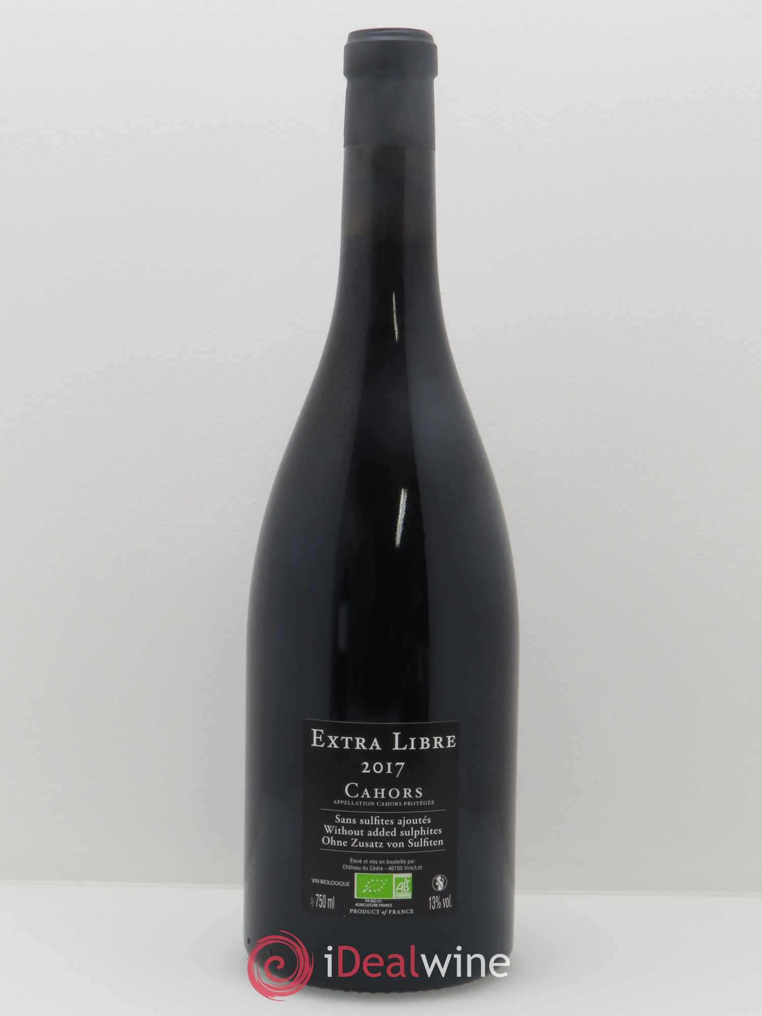 Cahors Château du Cèdre Extra Libre Pascal et Jean-Marc Verhaeghe 2017 - Lot de 1 bouteille - 1