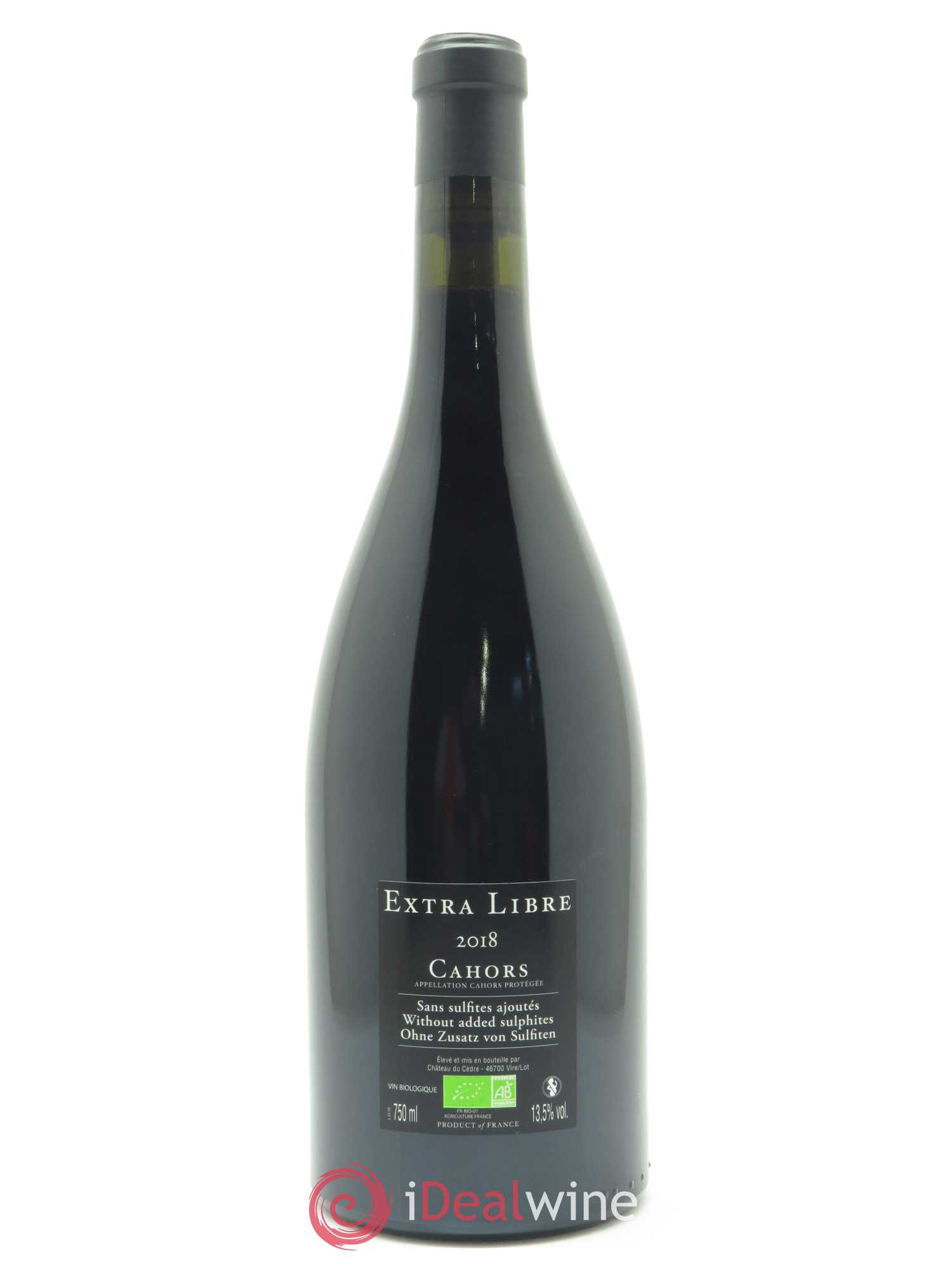 Cahors Château du Cèdre Extra Libre Pascal et Jean-Marc Verhaeghe 2018 - Lot de 1 bouteille - 1