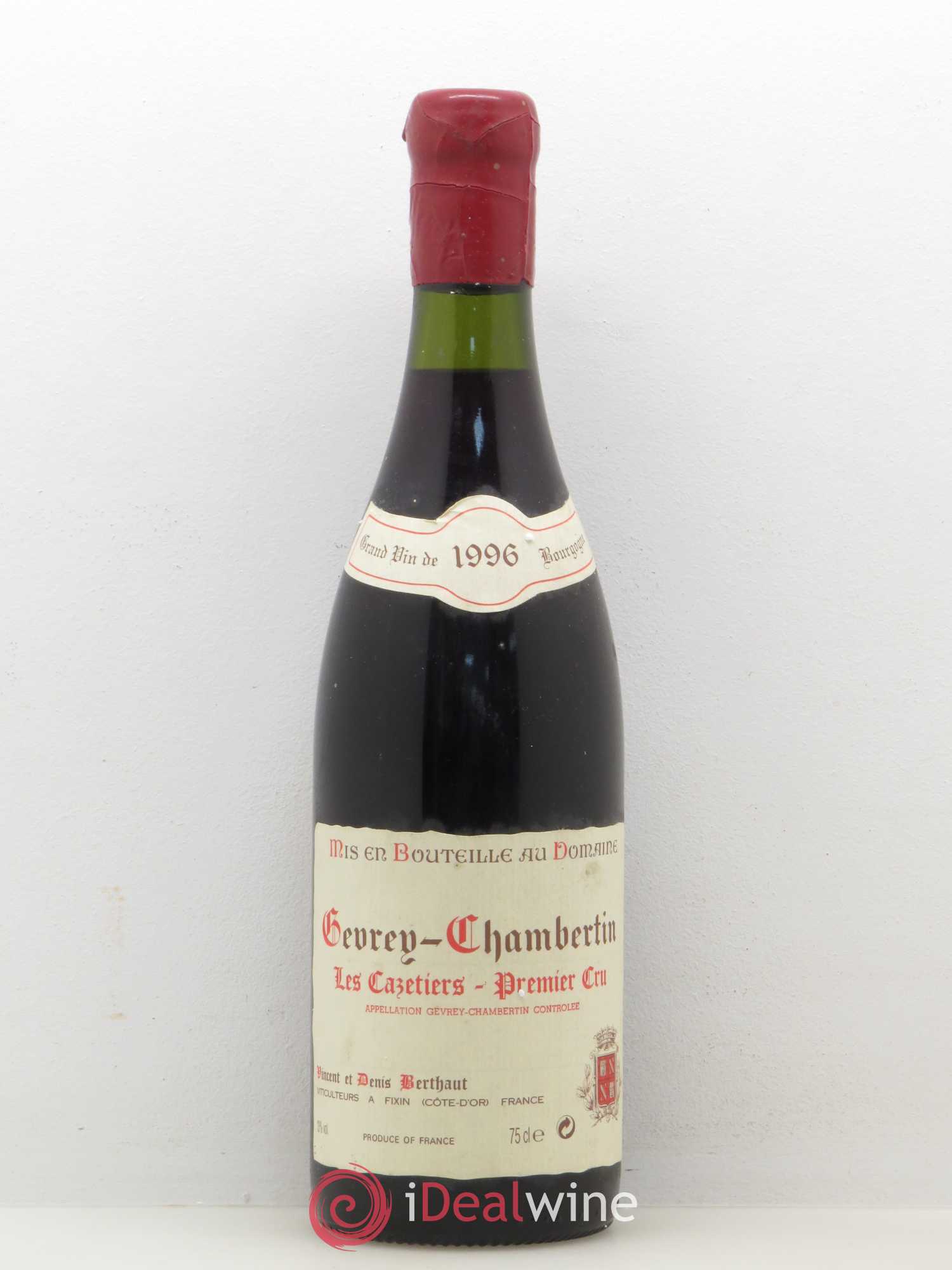 Gevrey-Chambertin 1er Cru Les Cazetiers Domaine Berthaut Gerbet 1996 - Posten von 1 Flasche - 0