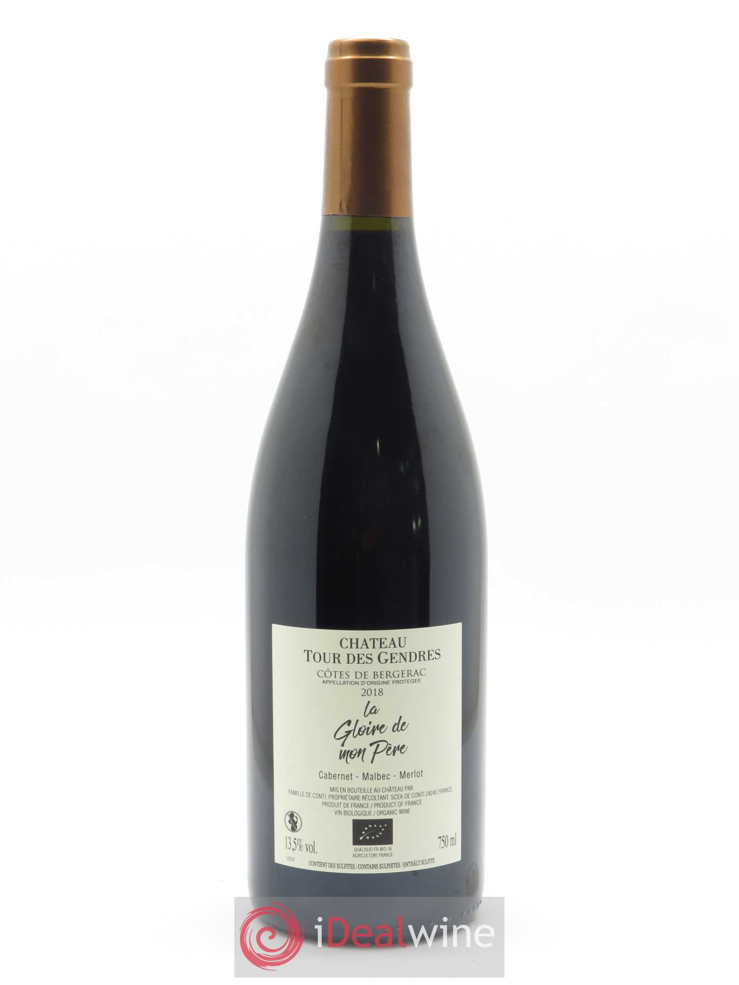 Côtes de Bergerac Château Tour des Gendres La Gloire de mon père Famille de Conti 2018 - Lot de 1 bouteille - 1