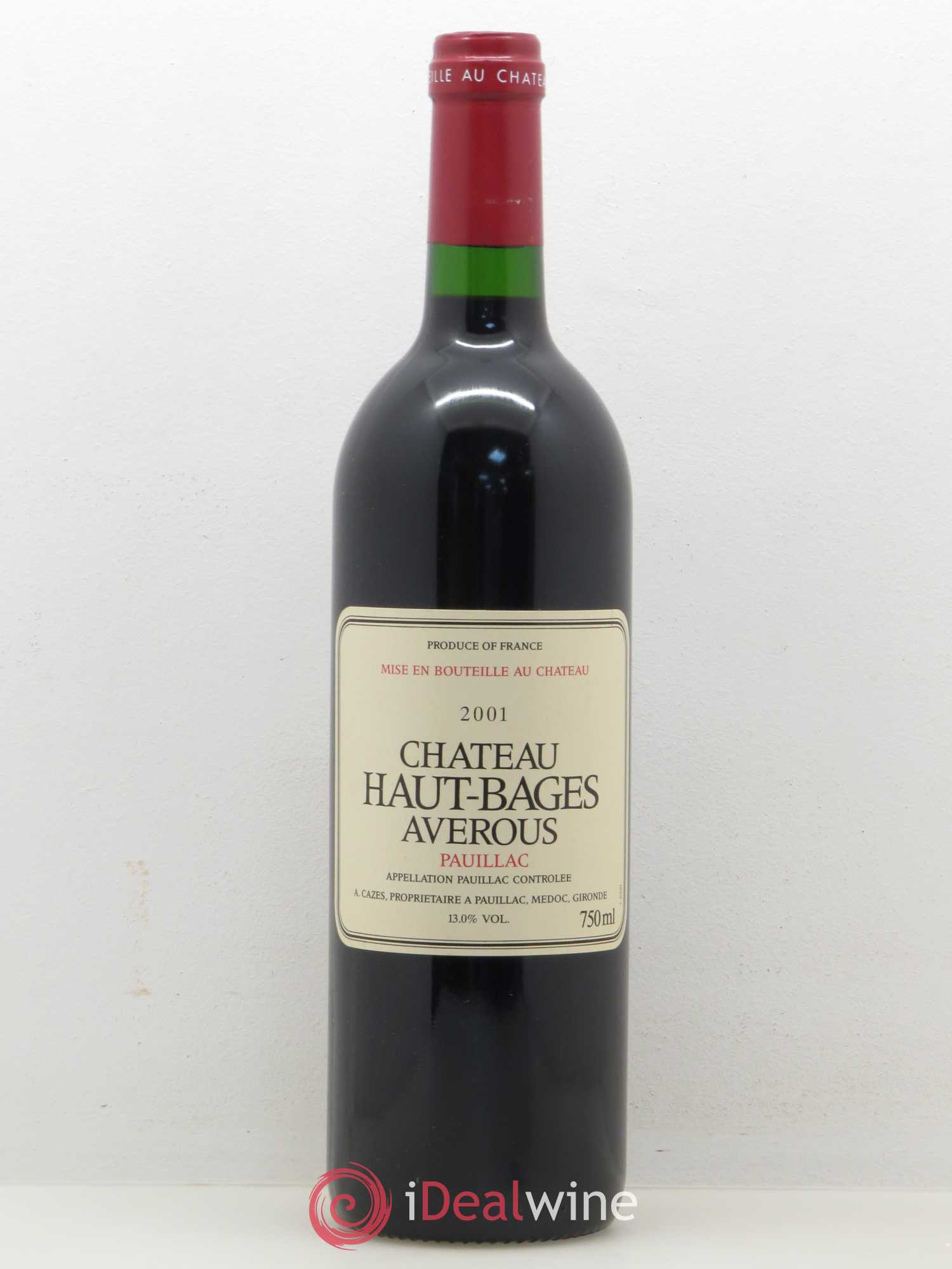 Château Haut Bages Averous Cru Bourgeois 2001 - Lot de 1 bouteille - 0