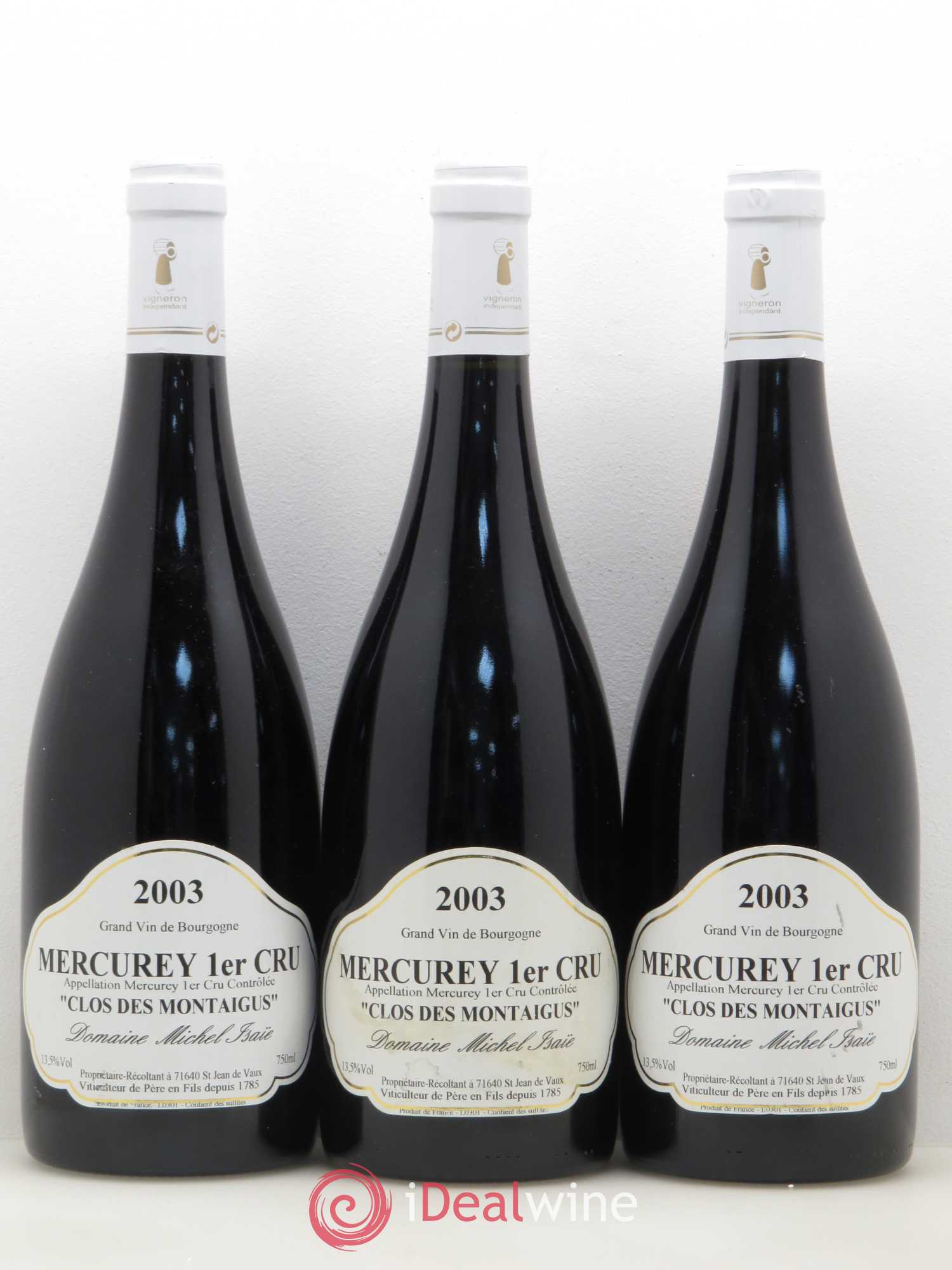 Mercurey 1er Cru Clos des Montaigus Domaine Michel Isaie 2003 - Posten von 3 Flaschen - 0