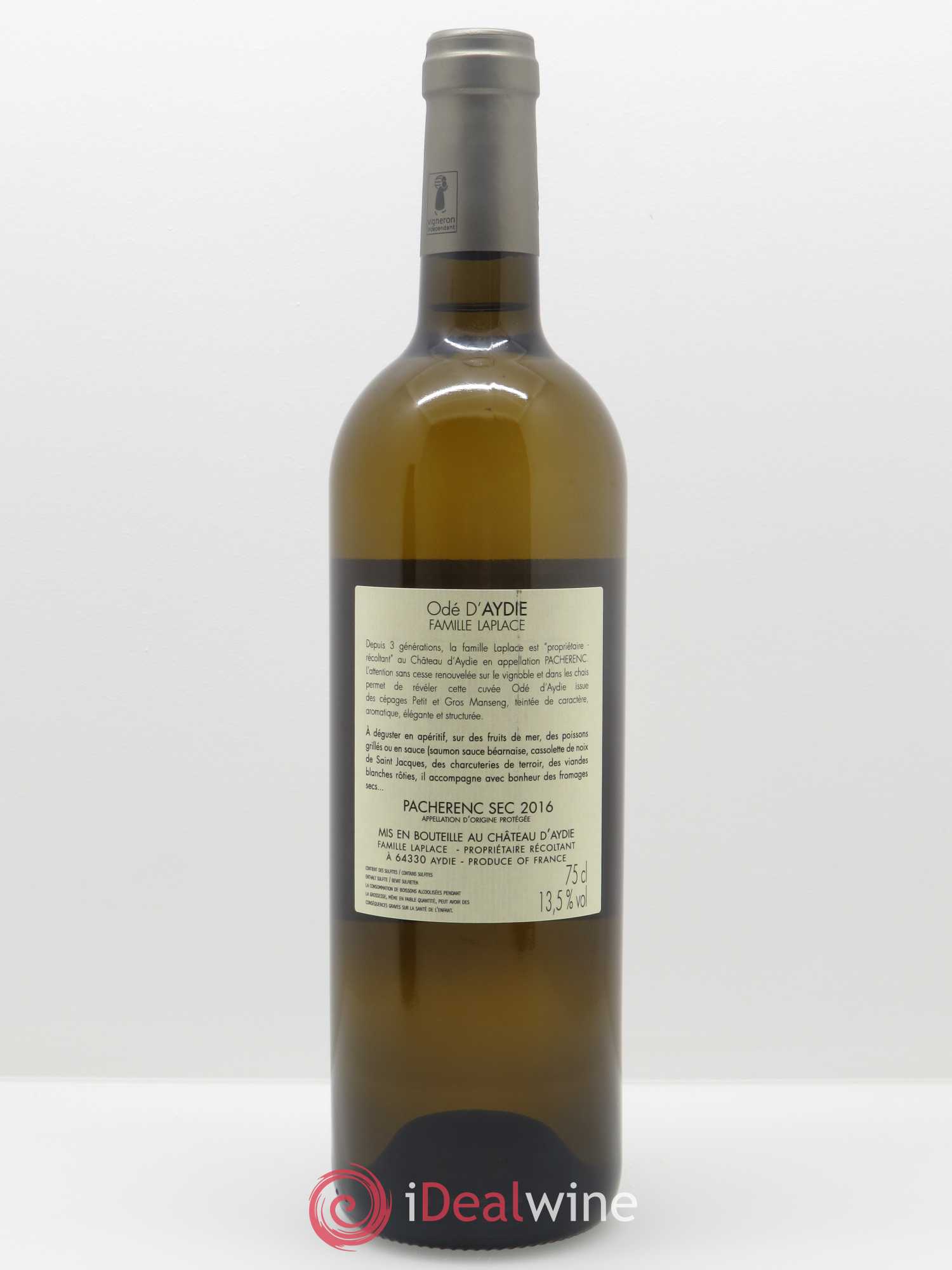Pacherenc du Vic-Bilh Château Aydie Odé Famille Laplace 2016 - Lot de 1 bouteille - 1