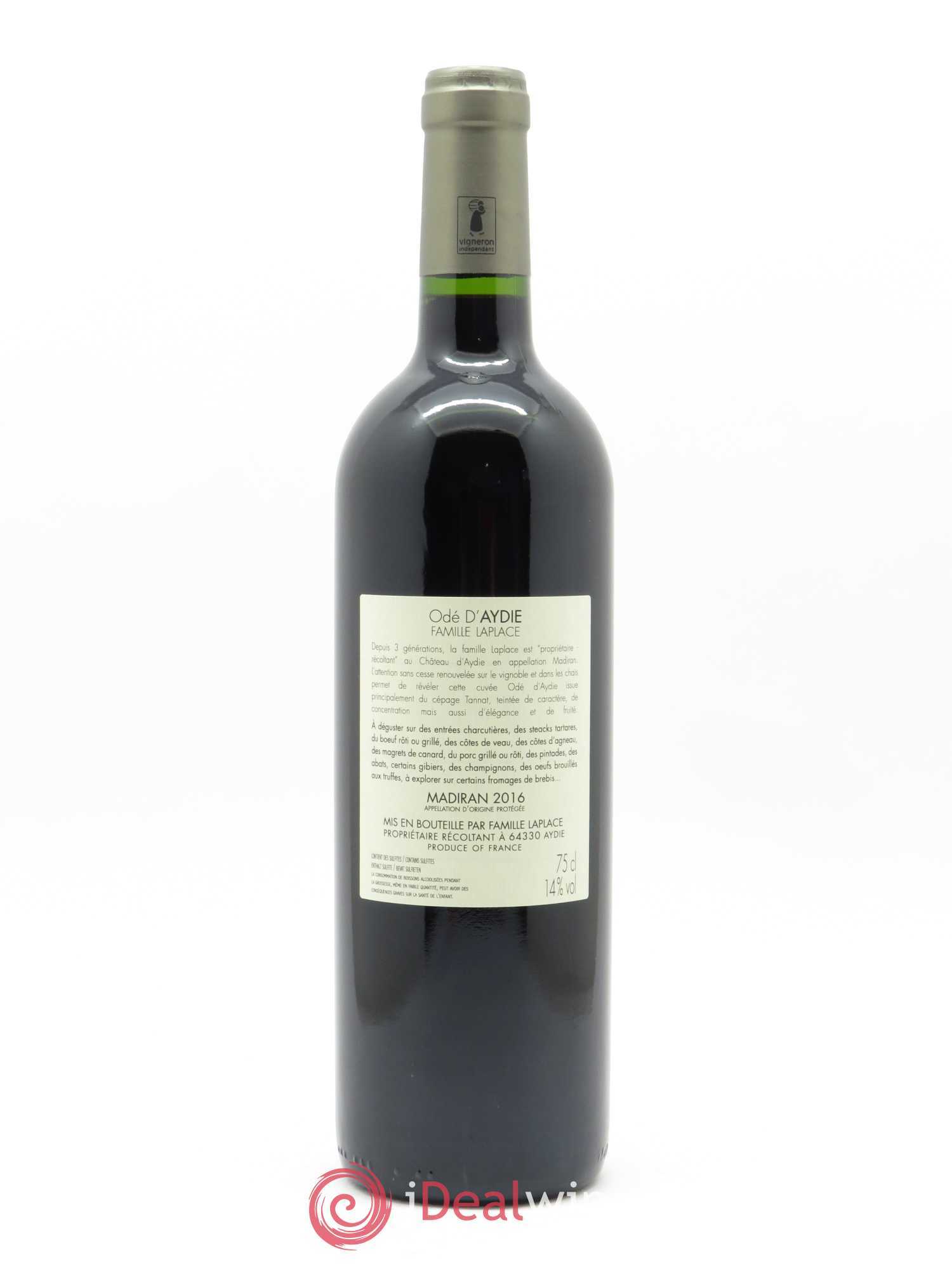Madiran Château Aydie Odé Famille Lapacle 2016 - Lot de 1 bouteille - 1