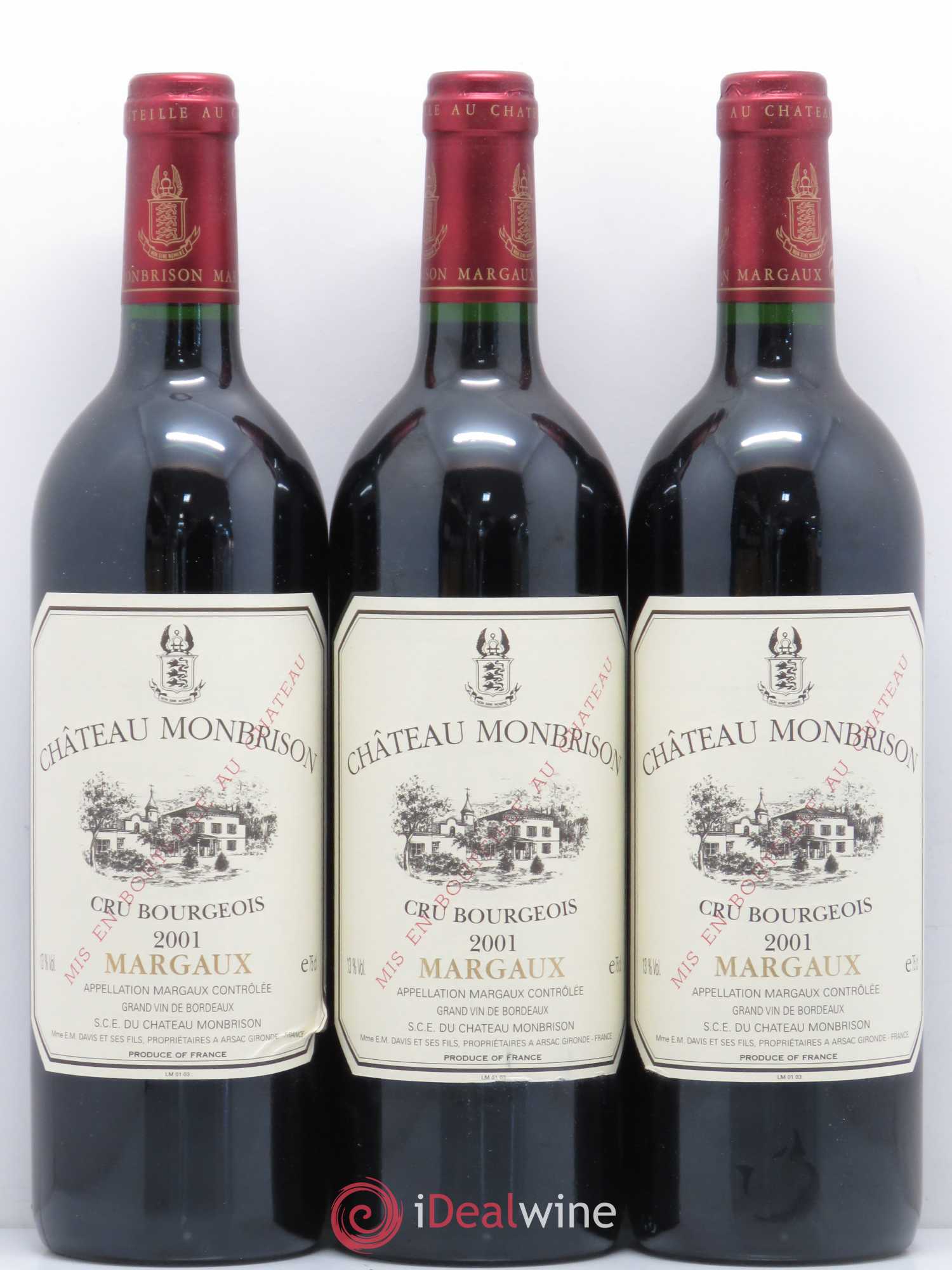 Château Monbrison (sans prix de réserve) 2001 - Lot de 5 bouteilles - 1