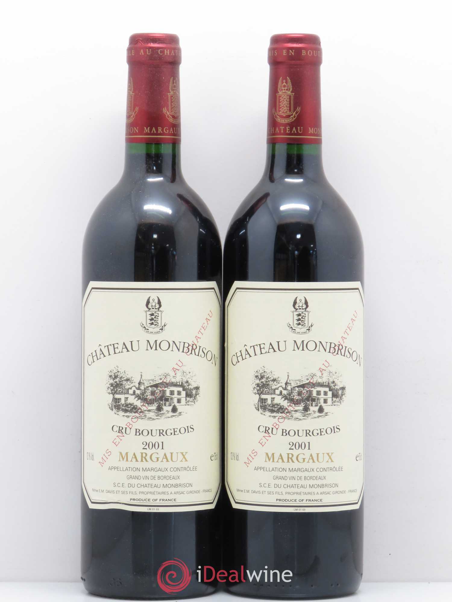Château Monbrison (sans prix de réserve) 2001 - Lot de 5 bouteilles - 2