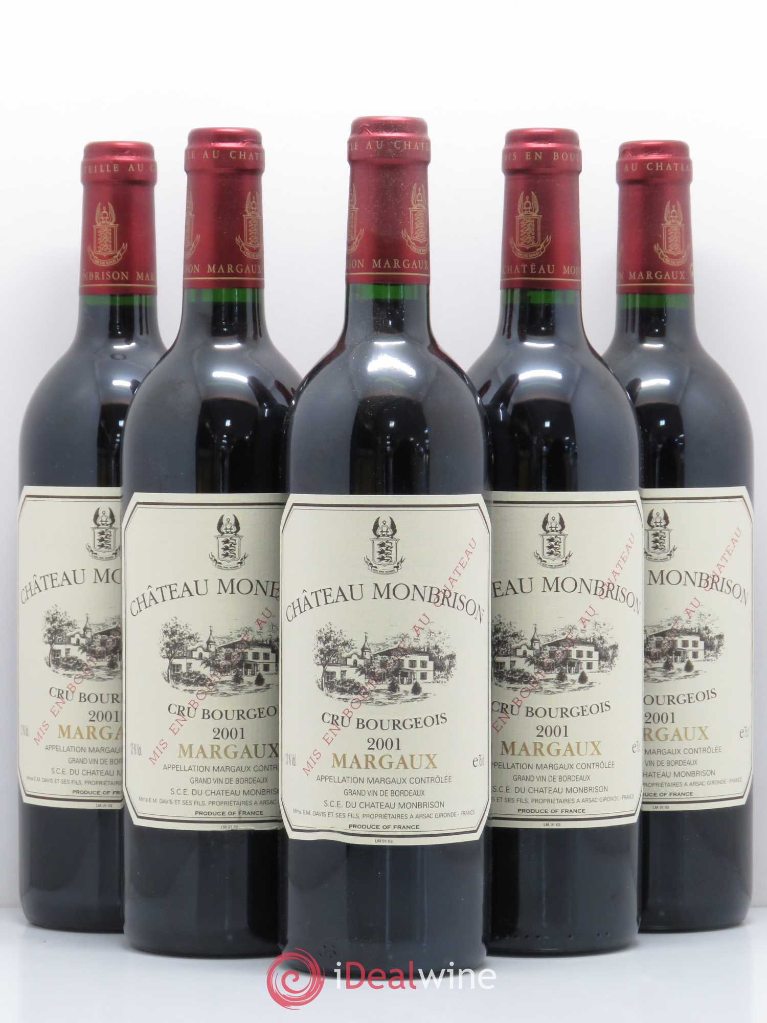Château Monbrison (sans prix de réserve) 2001 - Lot de 5 bouteilles - 0