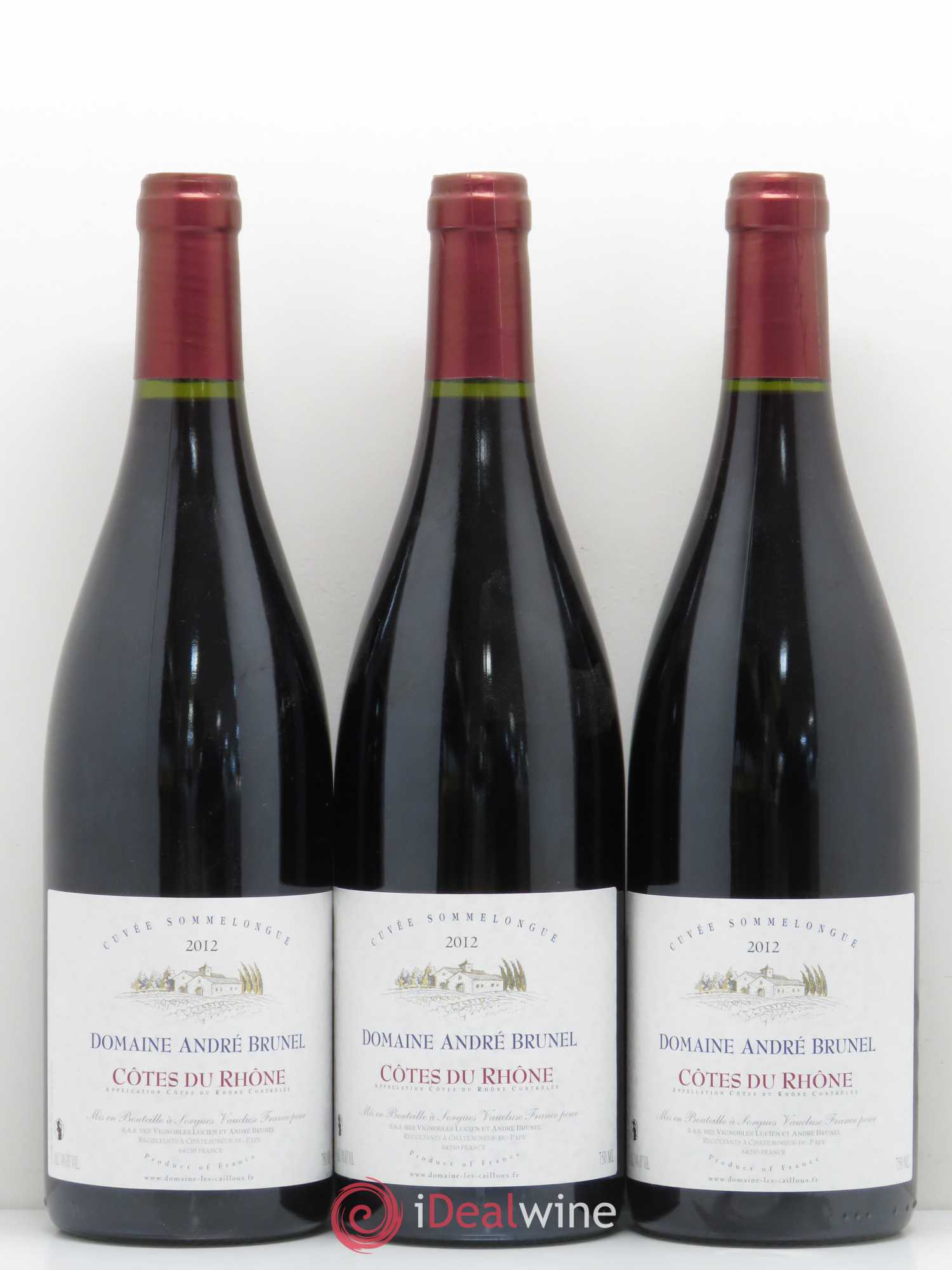 Côtes-du-Rhône Sommelongue André Brunel (sans prix de réserve) 2012 - Lot de 12 bouteilles - 1
