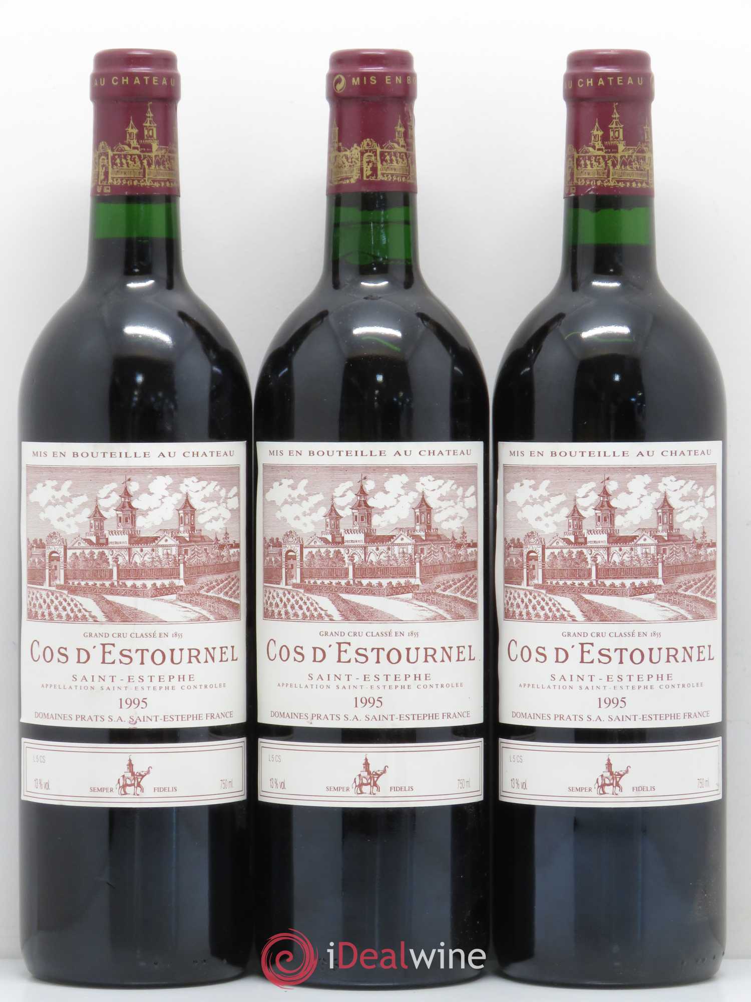Cos d'Estournel 2ème Grand Cru Classé (senza prezzo di riserva) 1995 - Lotto di 3 bottiglie - 0