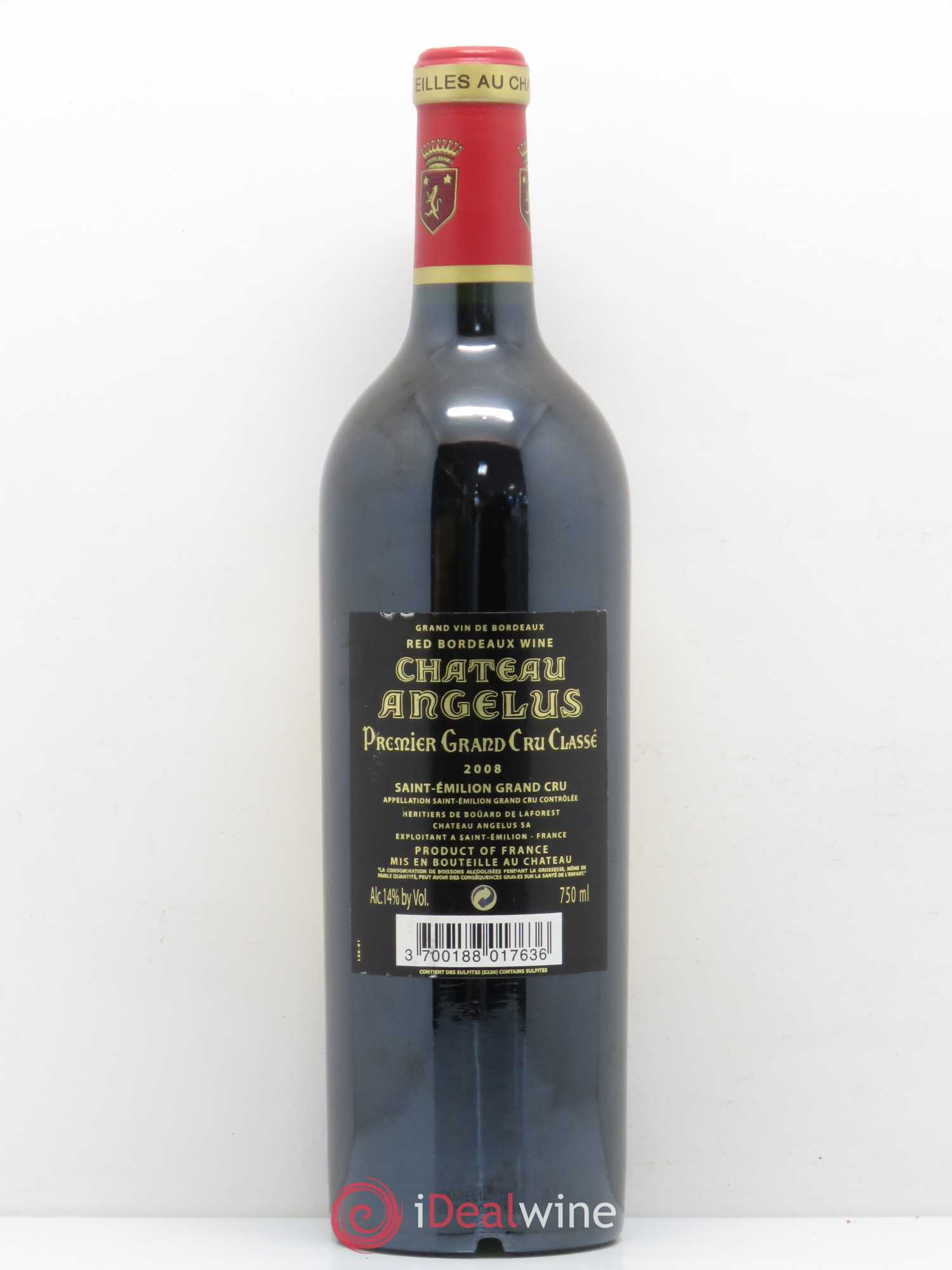 Château Angélus 1er Grand Cru Classé A 2008 - Lot de 1 bouteille - 1