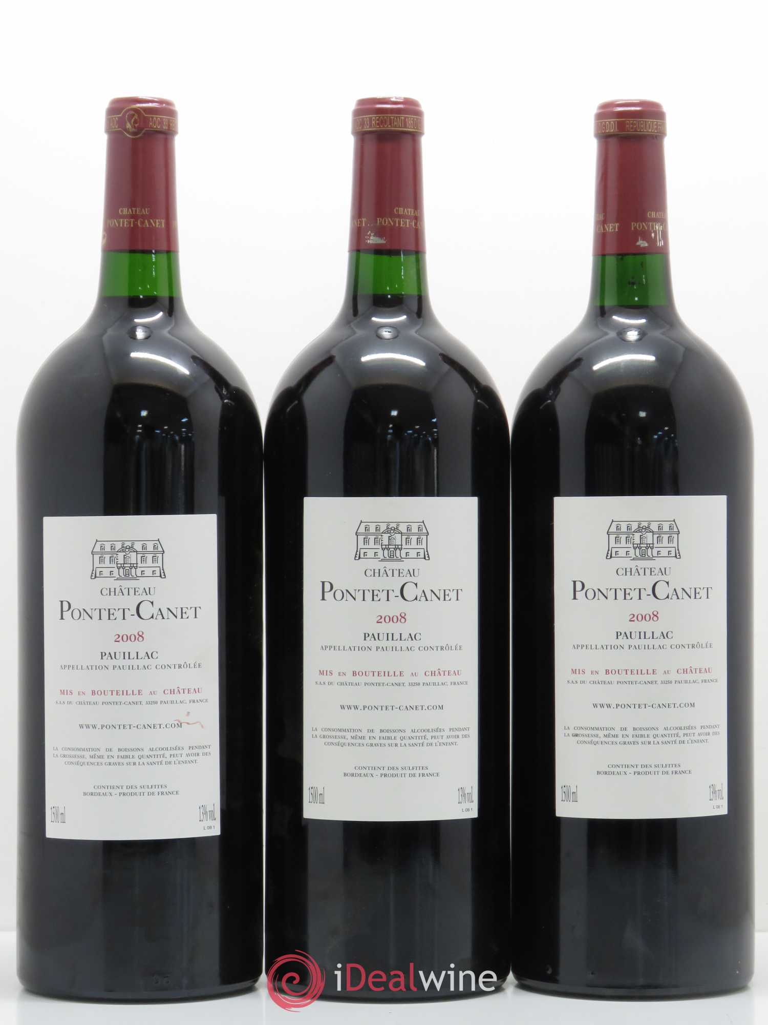 Château Pontet Canet 5ème Grand Cru Classé 2008 - Lot de 3 magnums - 1