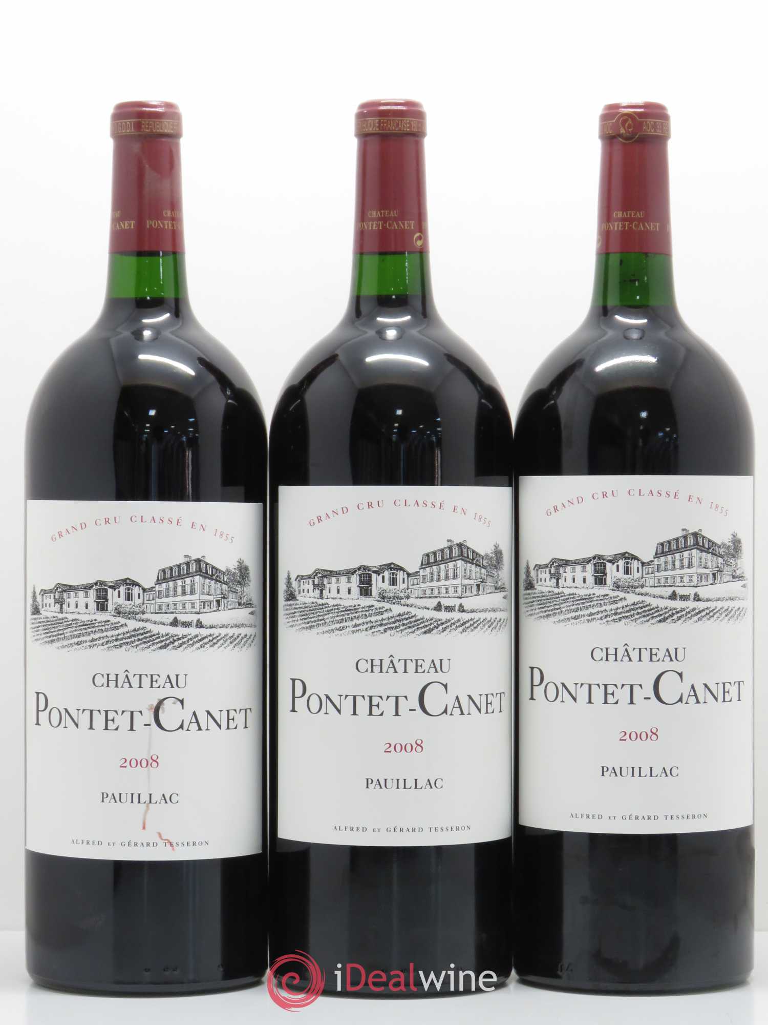 Château Pontet Canet 5ème Grand Cru Classé 2008 - Lot de 3 magnums - 0