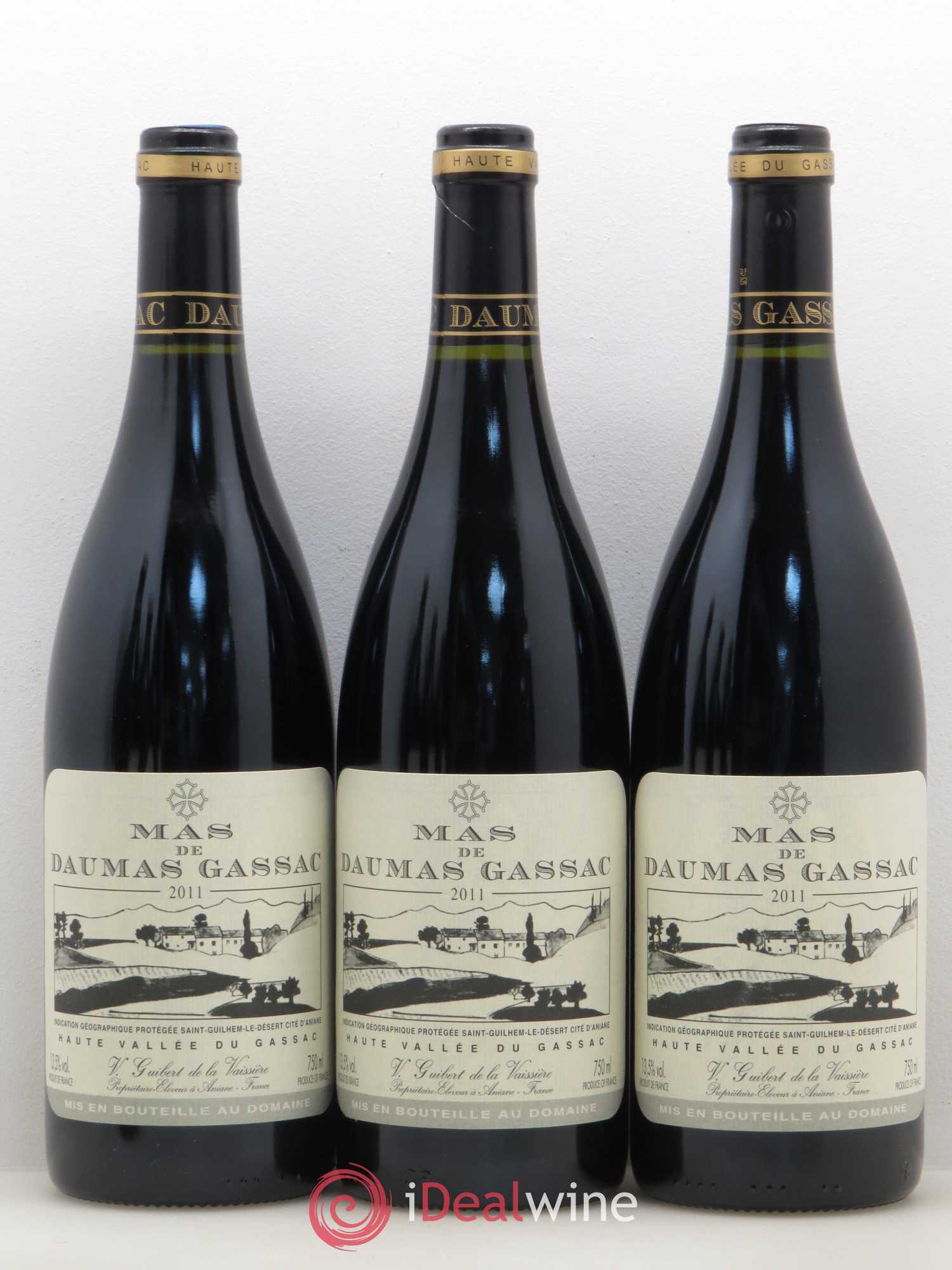 Saint-Guilhem-le-Désert - Cité d'Aniane Mas Daumas Gassac Famille Guibert de La Vaissière 2011 - Lot de 6 bouteilles - 1