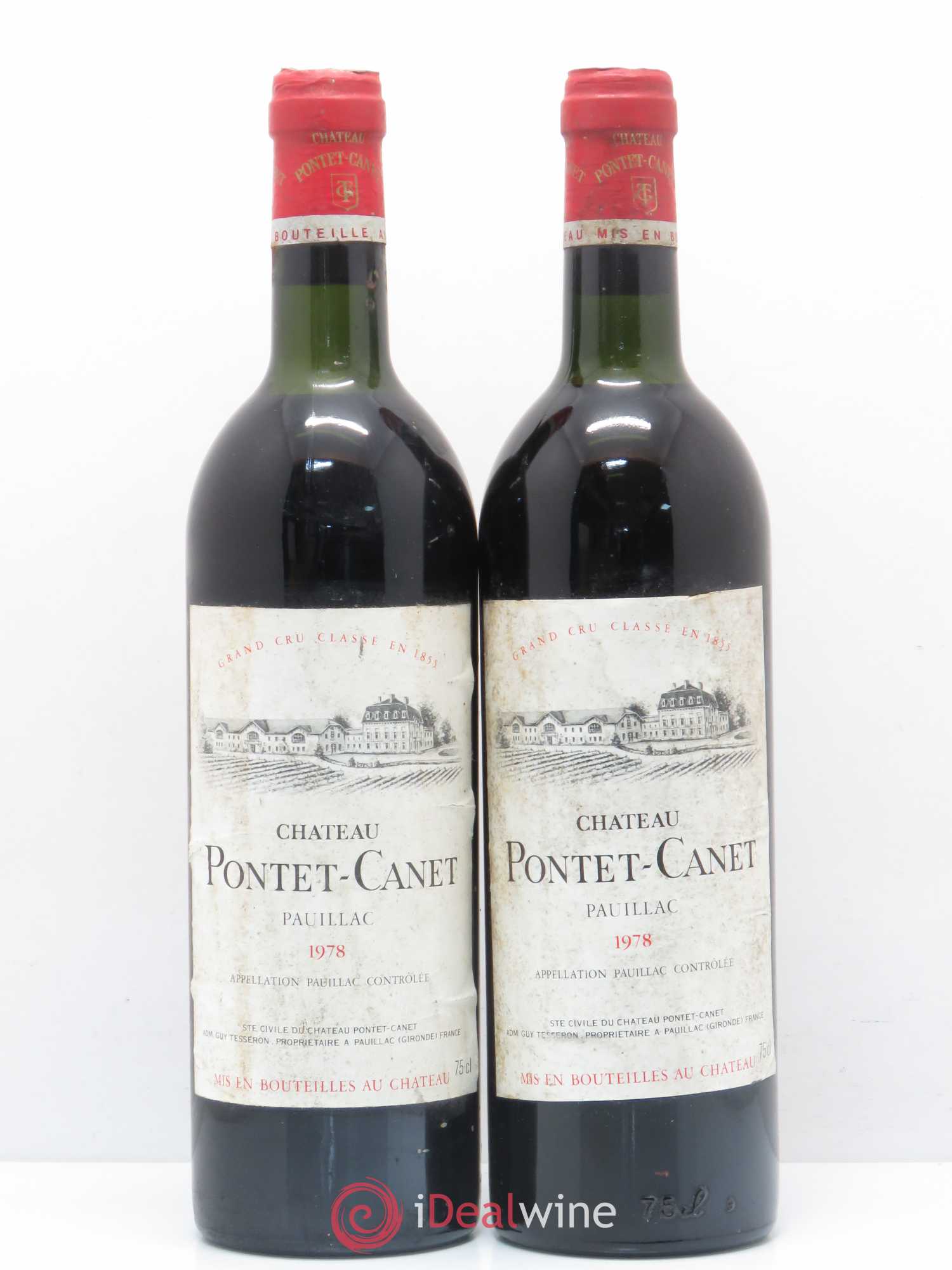 Château Pontet Canet 5ème Grand Cru Classé 1978 - Lot de 2 bouteilles - 0